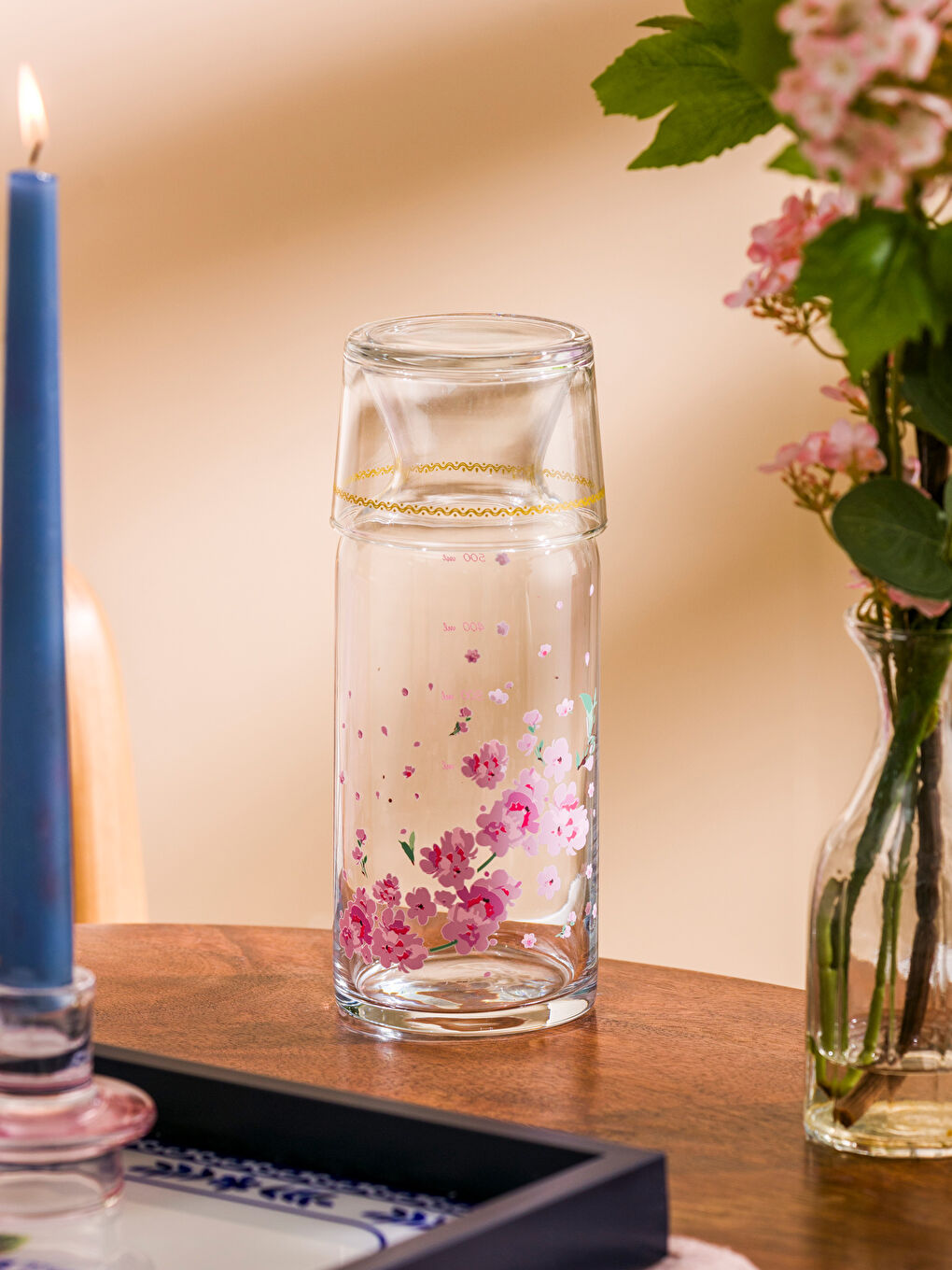 LCW HOME Karişik Çiçek Baskılı Cam Sürahi 700 ml - 2
