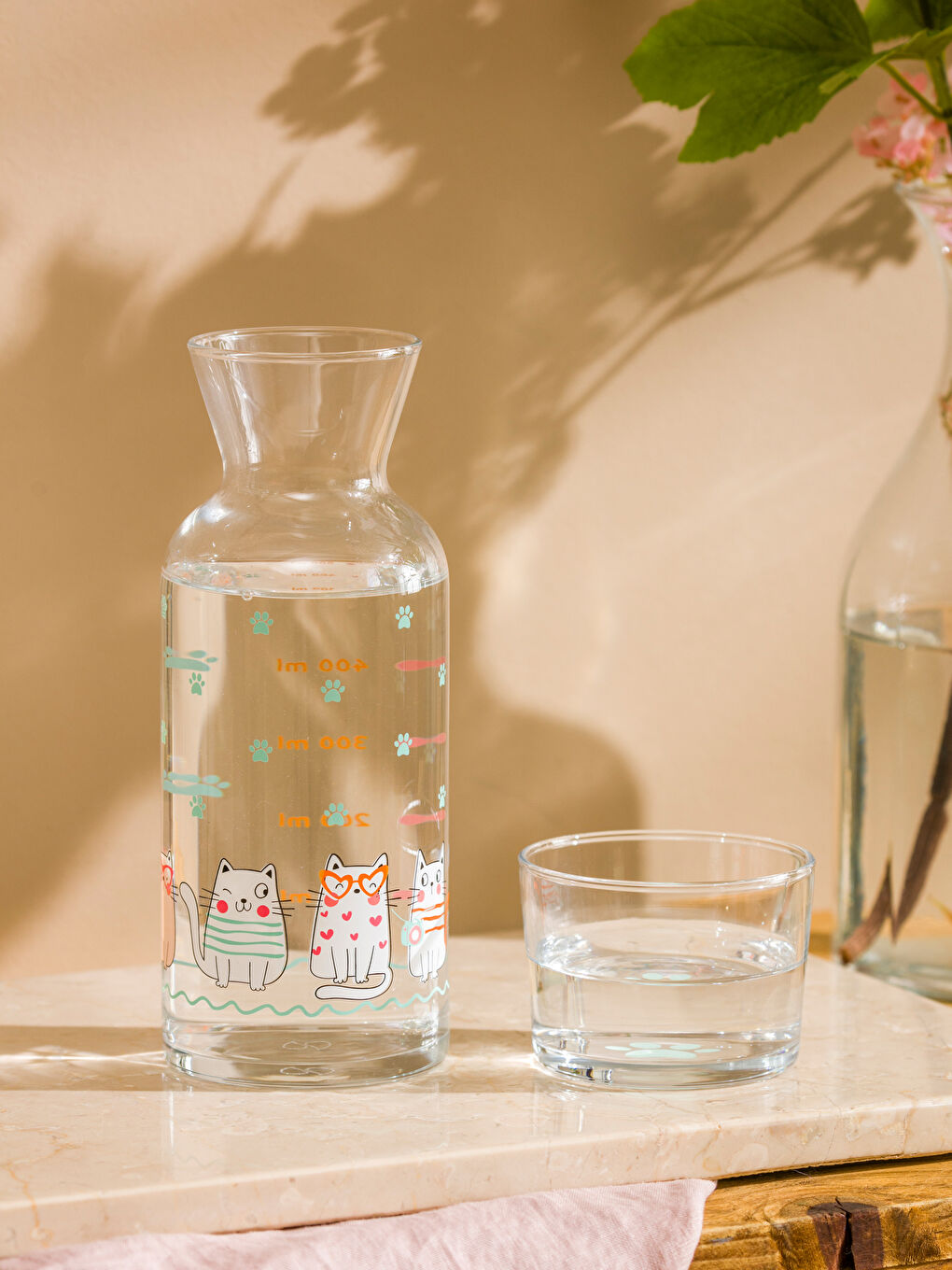 Cat Printed Bedside Pitcher 500 ml -S5IC91Z8-F9C
