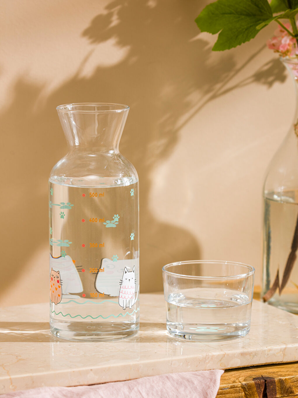 Cat Printed Bedside Pitcher 500 ml -S5IC91Z8-F9C