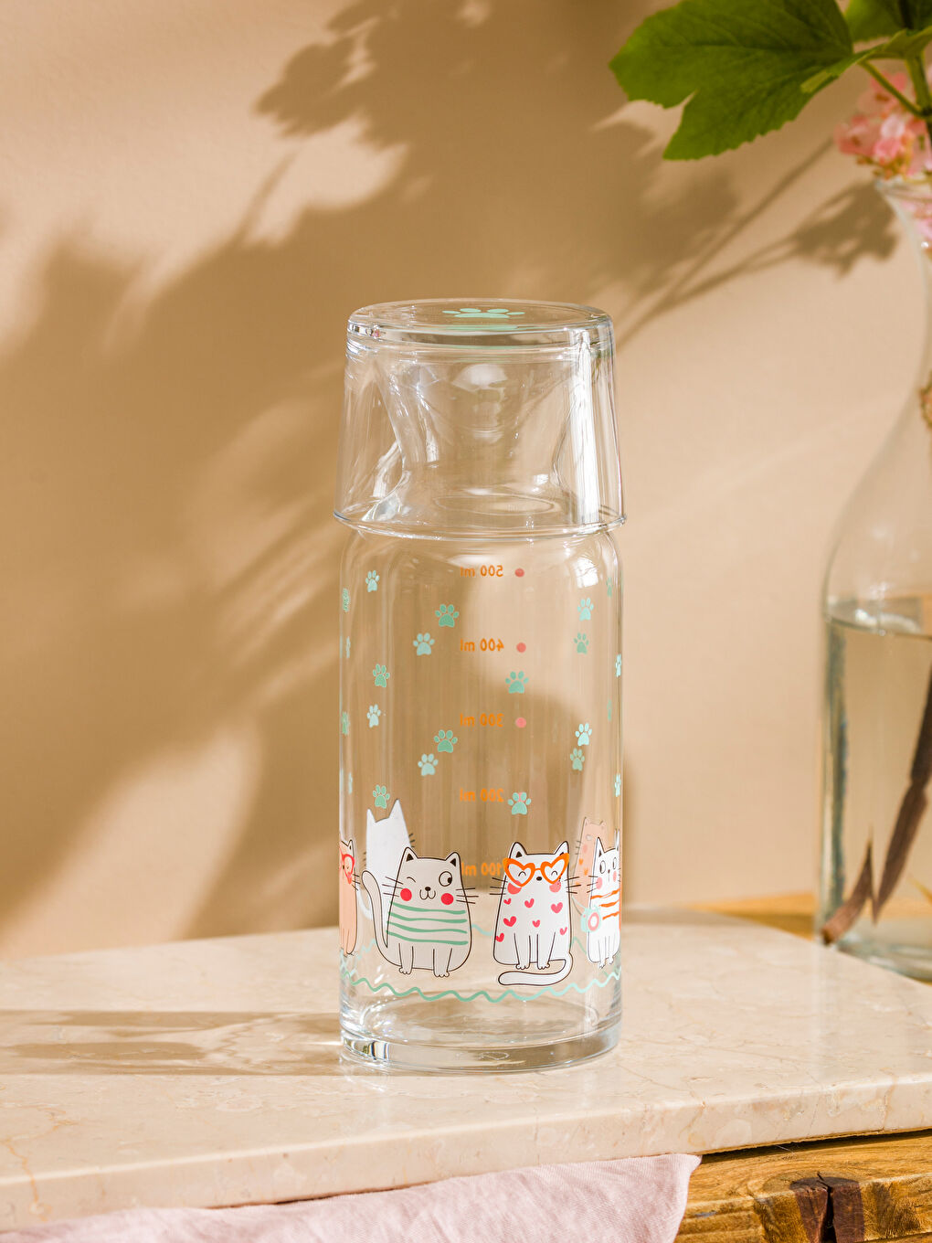 Cat Printed Bedside Pitcher 500 ml -S5IC91Z8-F9C
