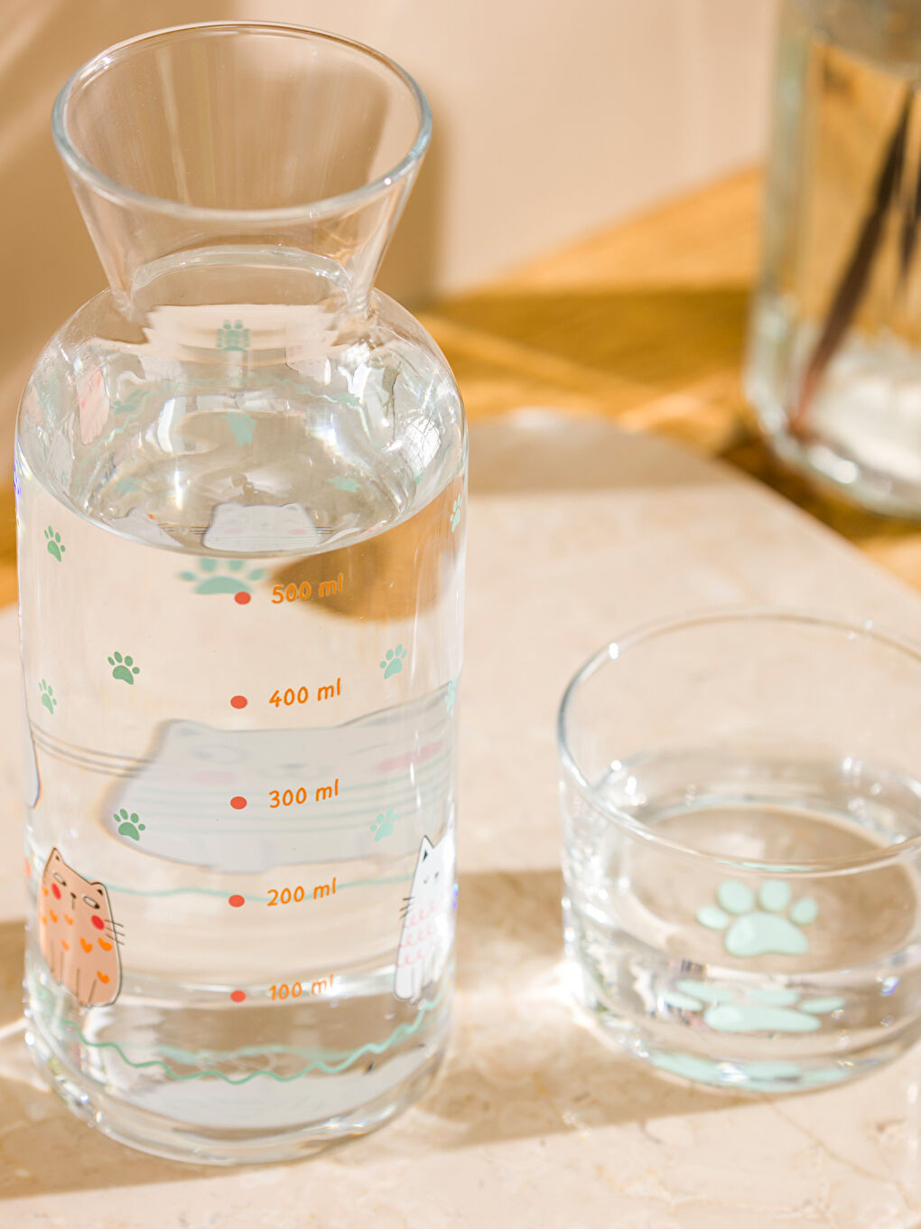 Cat Printed Bedside Pitcher 500 ml -S5IC91Z8-F9C