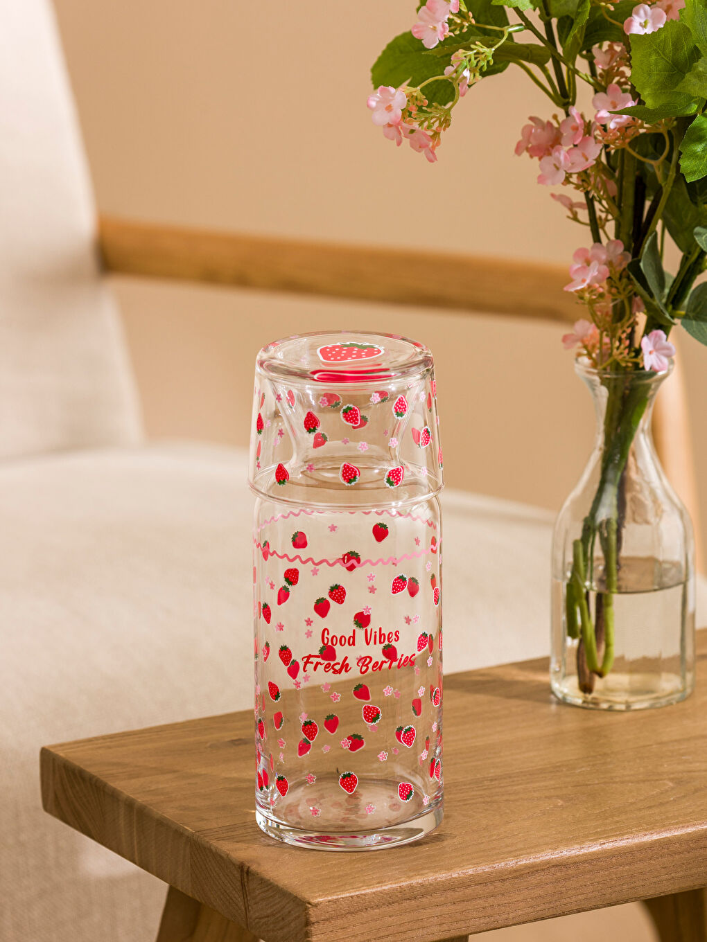 LCW ACCESSORIES Karişik Çilek Baskılı Cam Sürahi 700 ml - 2