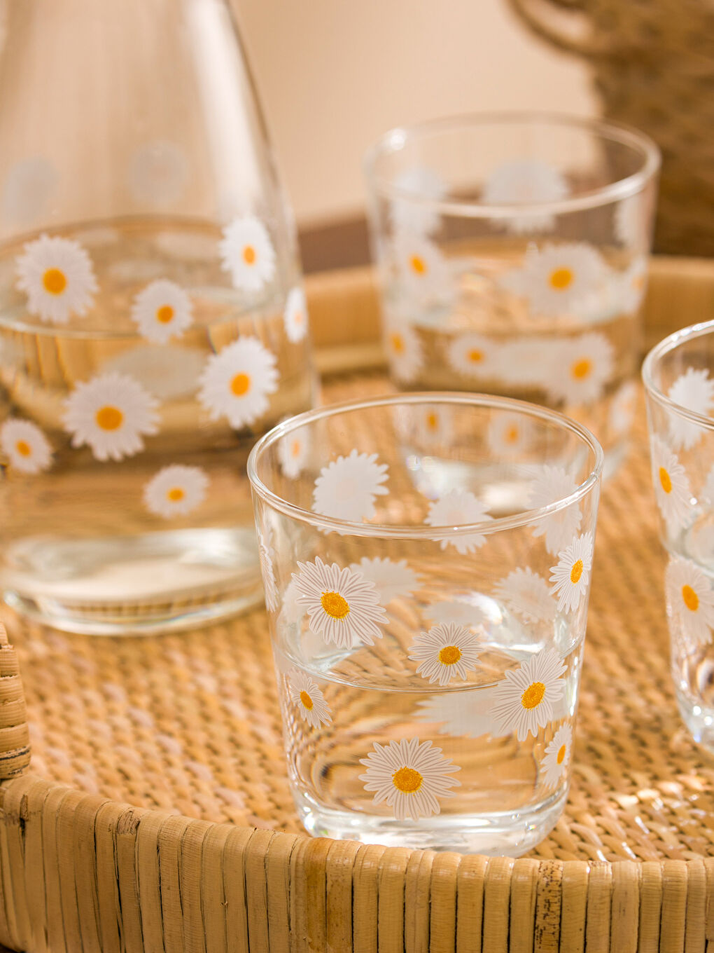 Floral Print Glass Pitcher Set 1000 ml -S5IC97Z8-J5E