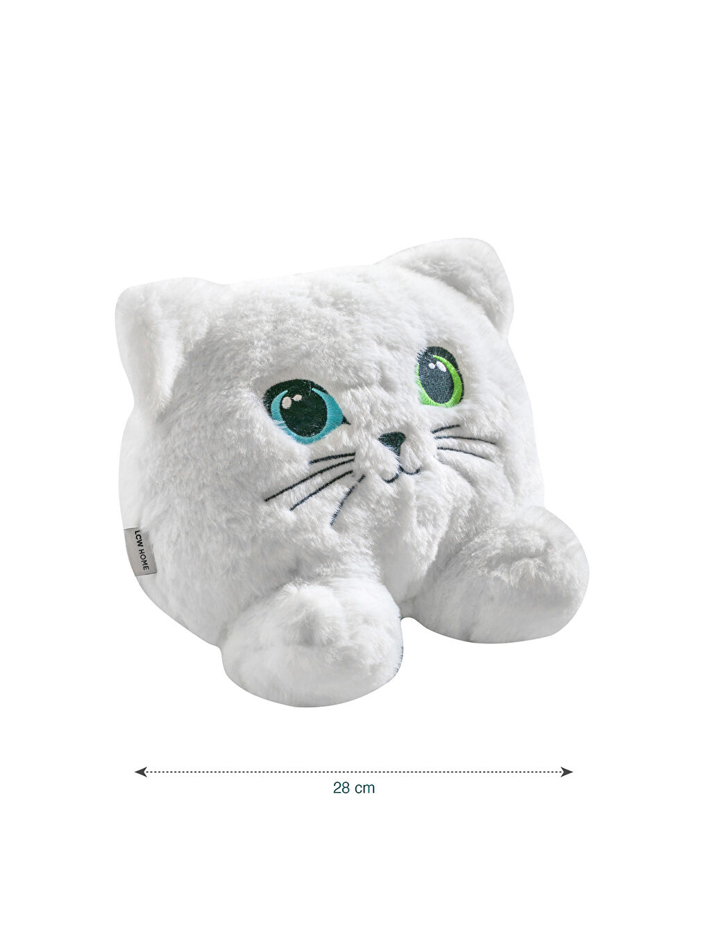 LCW HOME Beyaz Kedi Görünümlü Pelüş Bebek Kırlent 28 Cm - 3