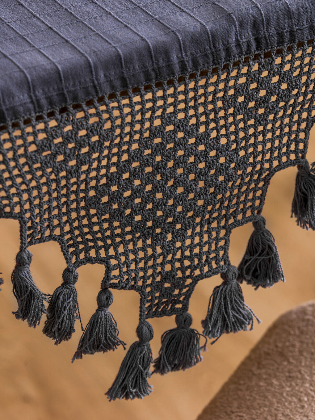 Embroidered Tassel Detailed Runner 45x120 cm -S5IH70Z8-YCL