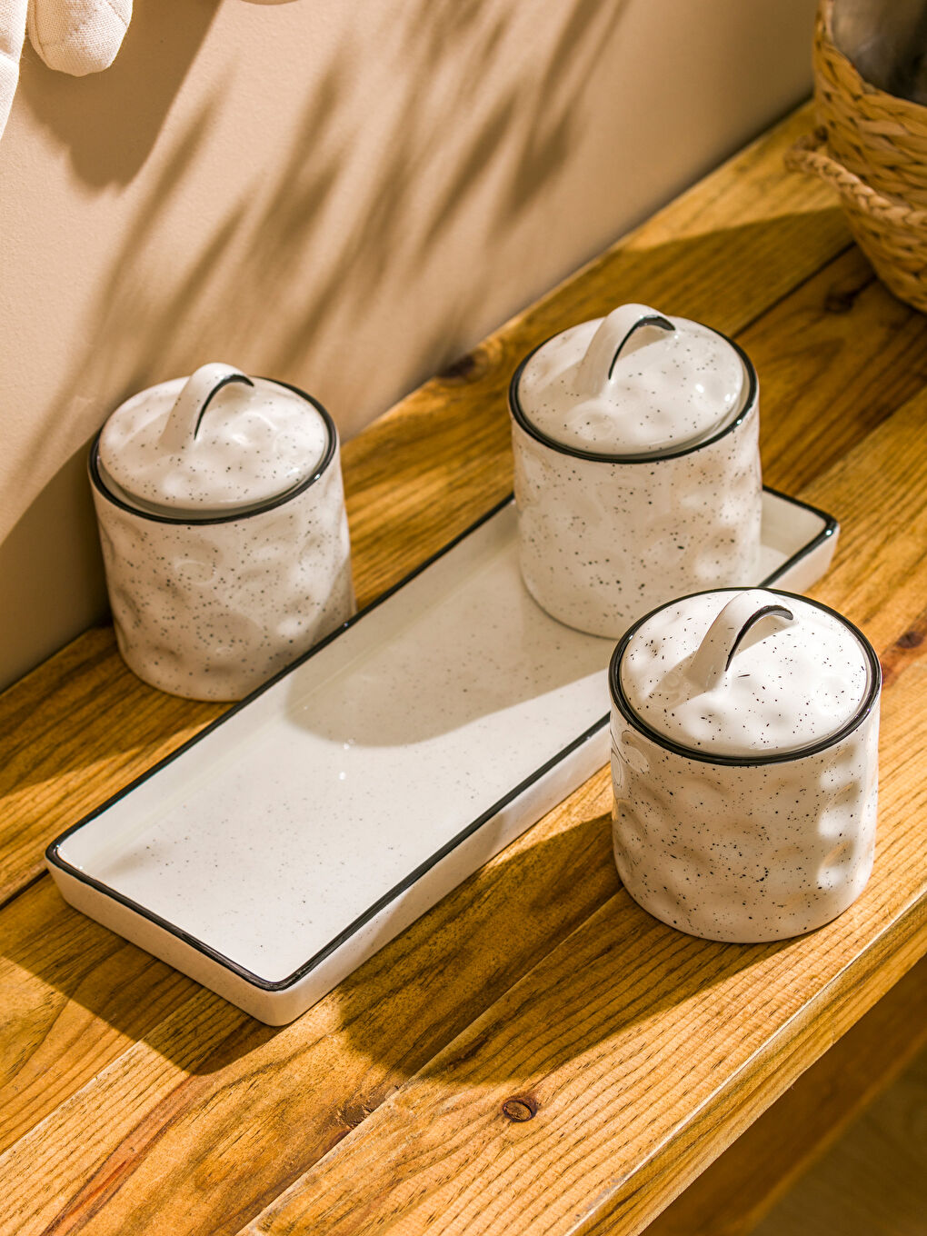 Siyah Seramik Saklama Kabı Seti 3'lü-1