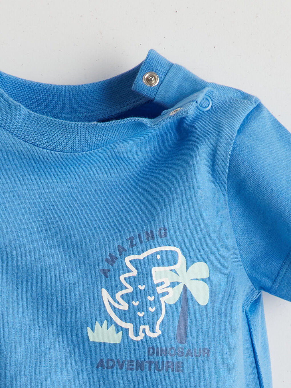 Mavi Baskılı Erkek Bebek Penye Tulum-1