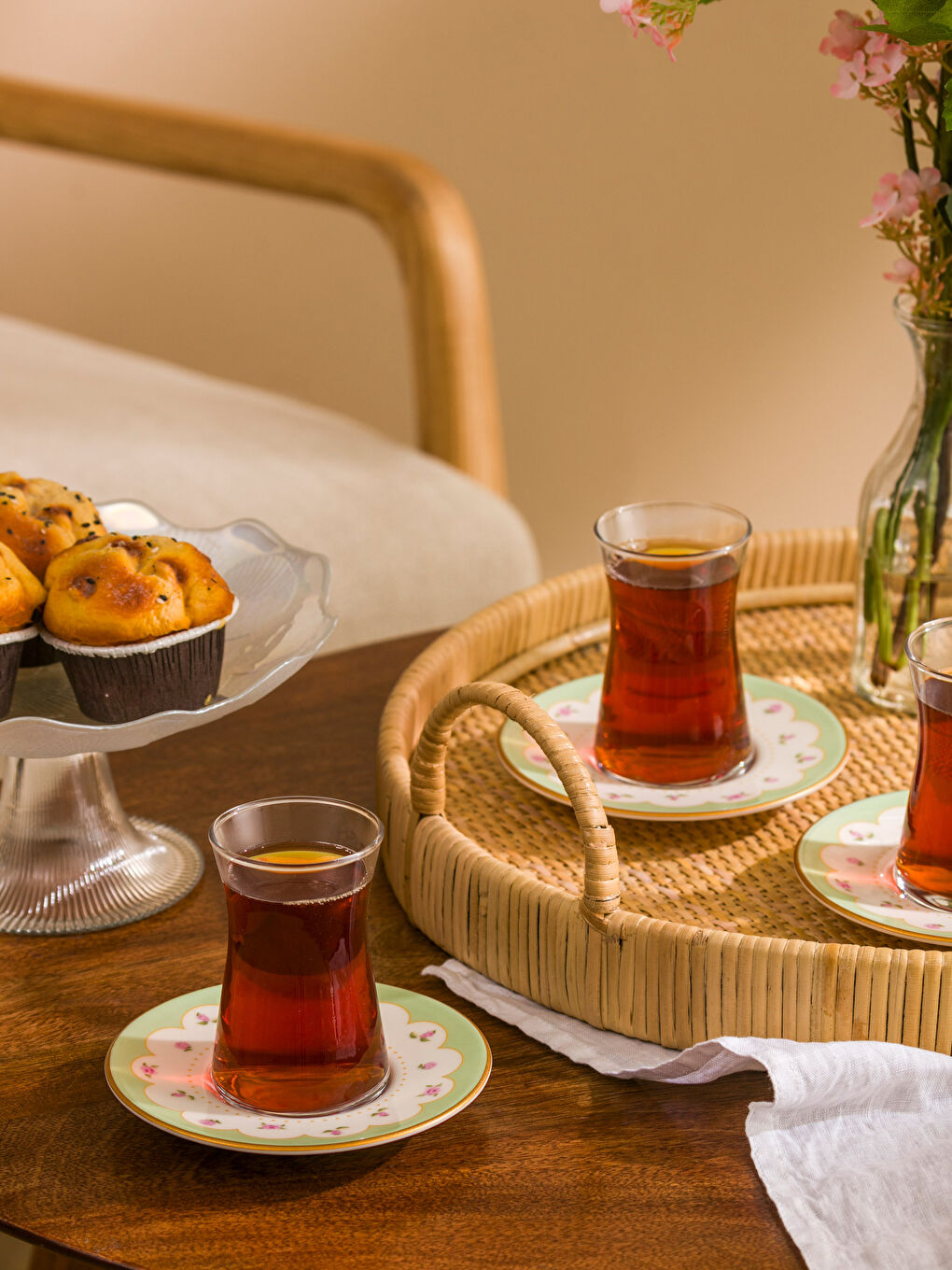 LCW HOME Karişik Kurdele Baskılı 4'lü Çay Seti