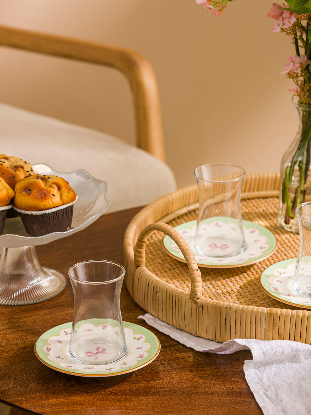 LCW HOME Karişik Kurdele Baskılı 4'lü Çay Seti - 1