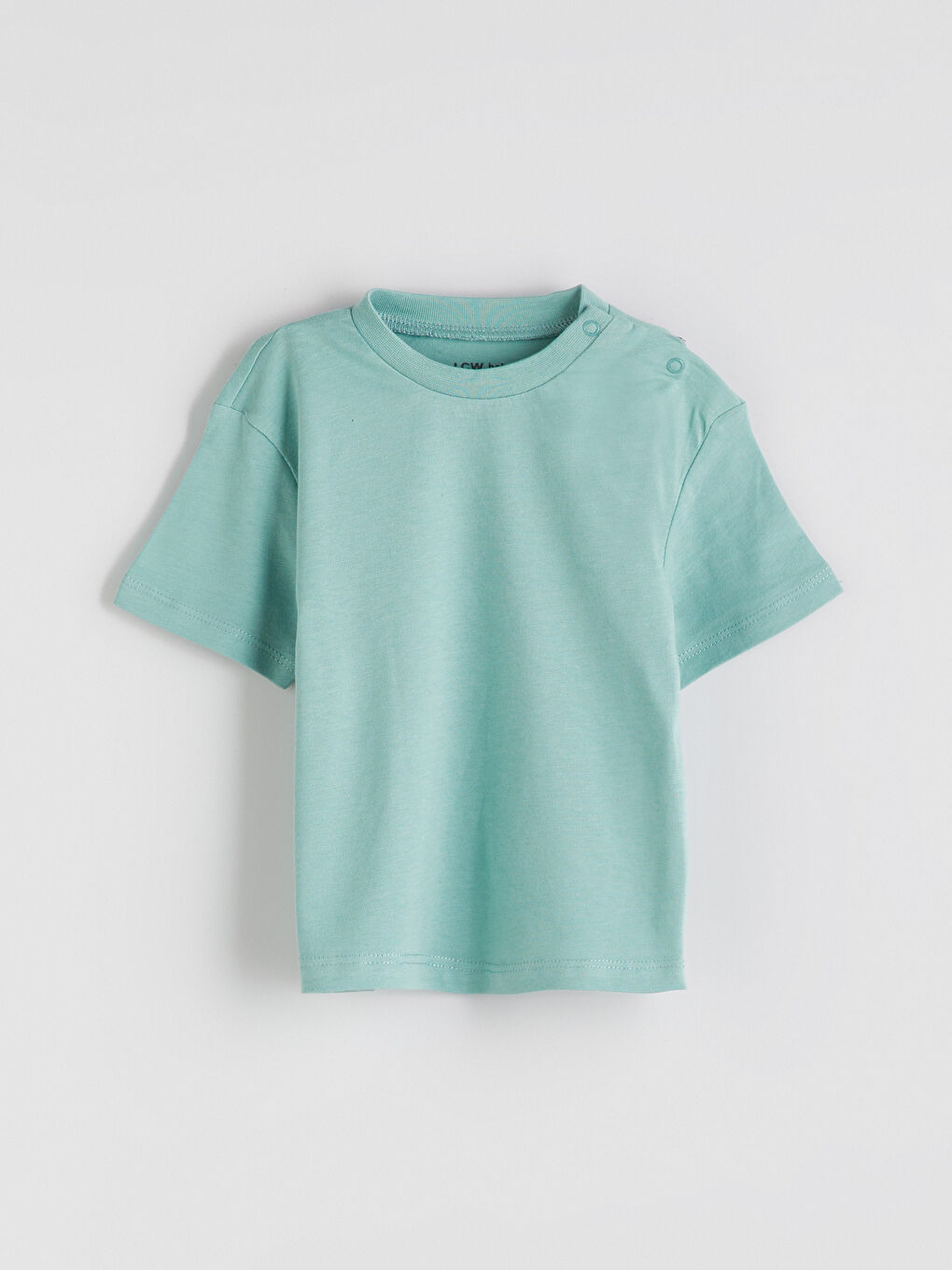 Yeşil Bisiklet Yaka Basic Erkek Bebek Tişört