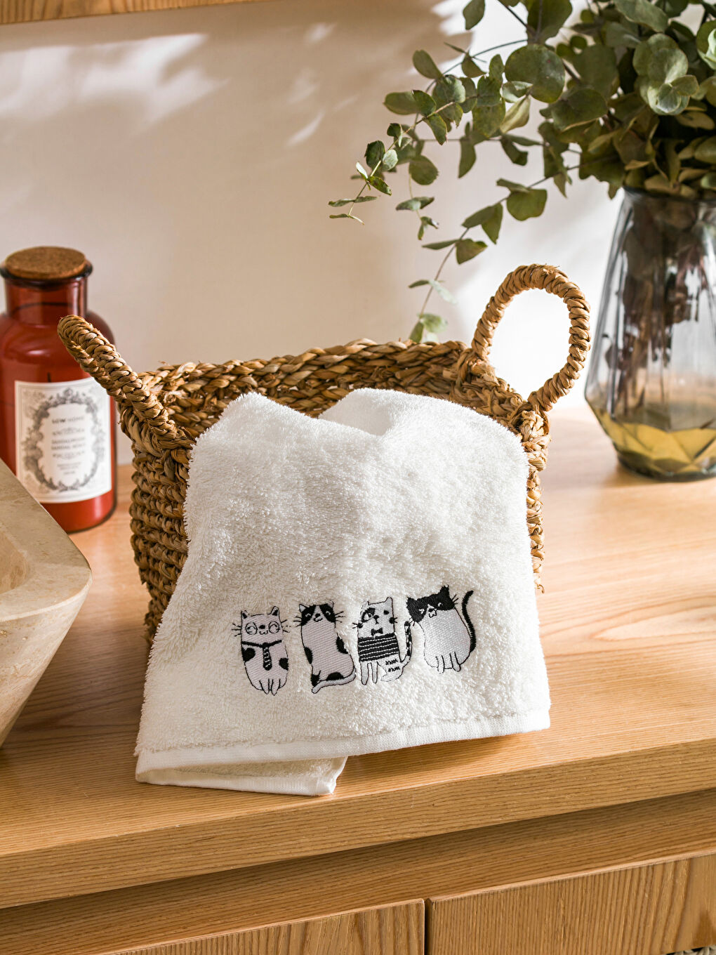 Animal Embroidered Face Towel 50x80 Cm -S5JC28Z8-EEW