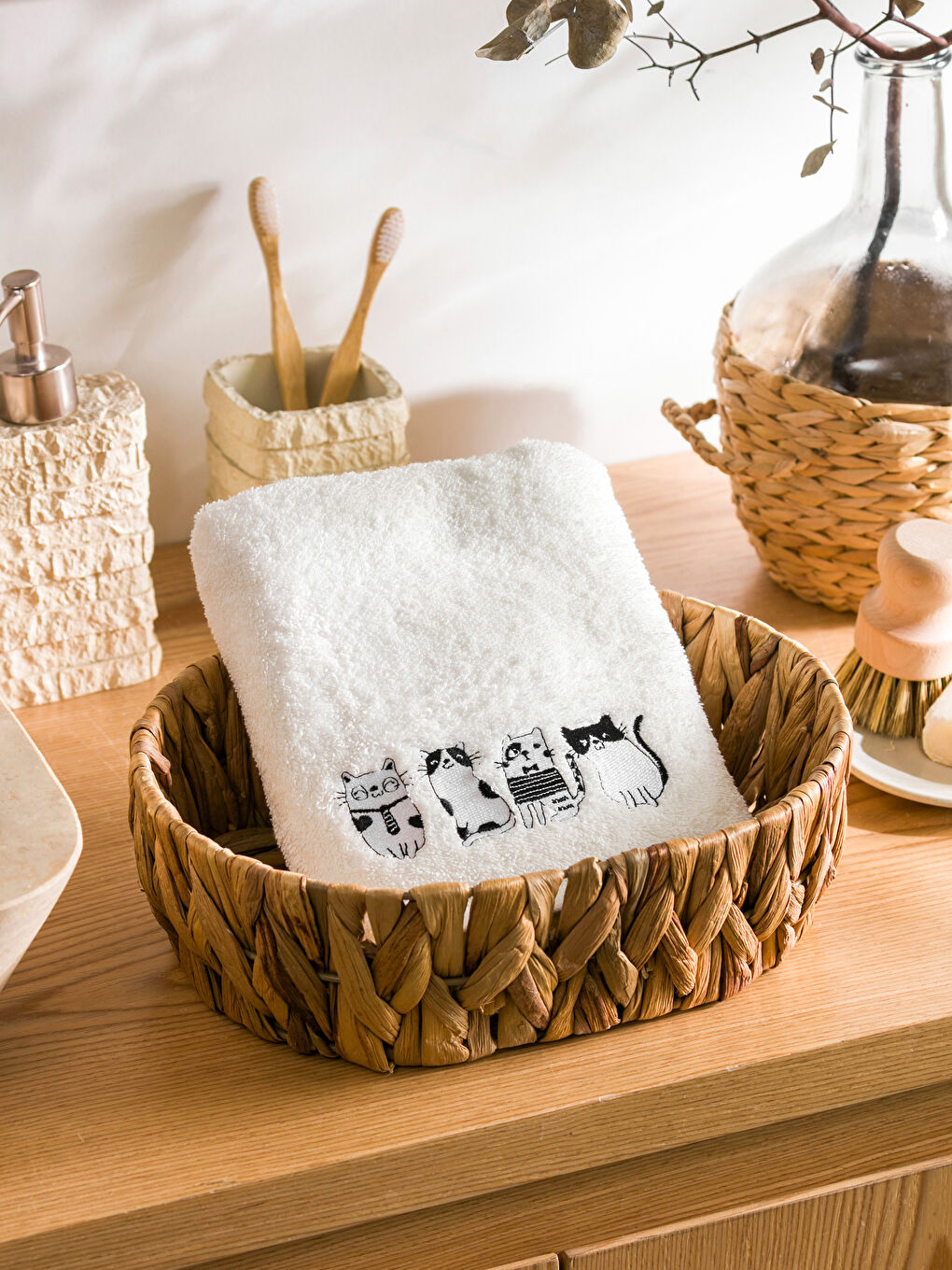 Animal Embroidered Face Towel 50x80 Cm -S5JC28Z8-EEW