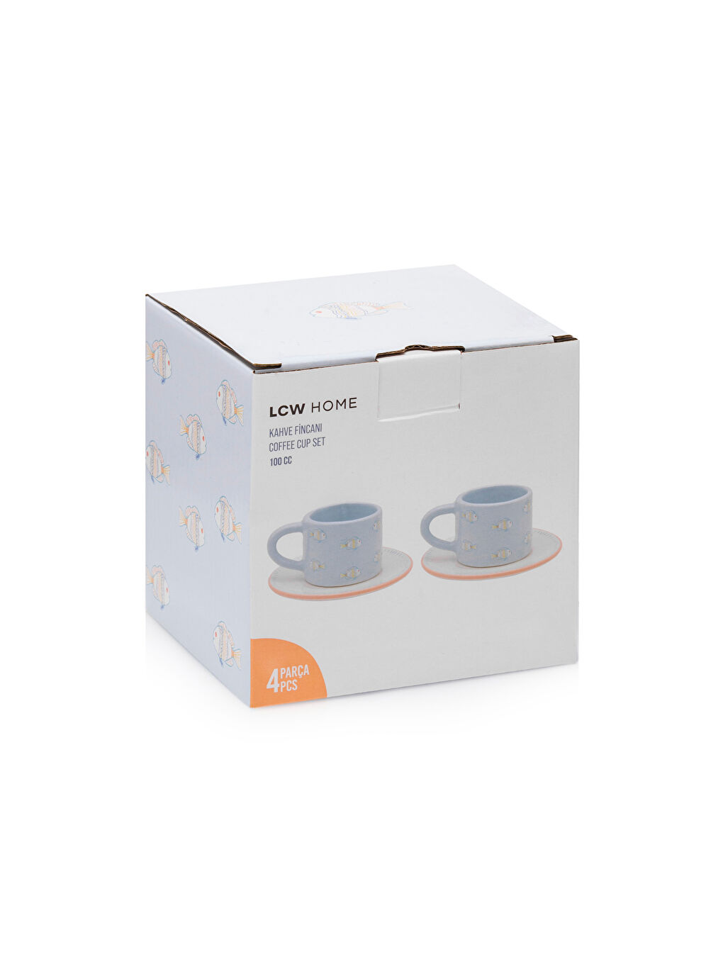 LCW HOME Karişik Balık Baskılı 2 Kişilik Seramik Kahve Fincan Takımı 100 ml - 3