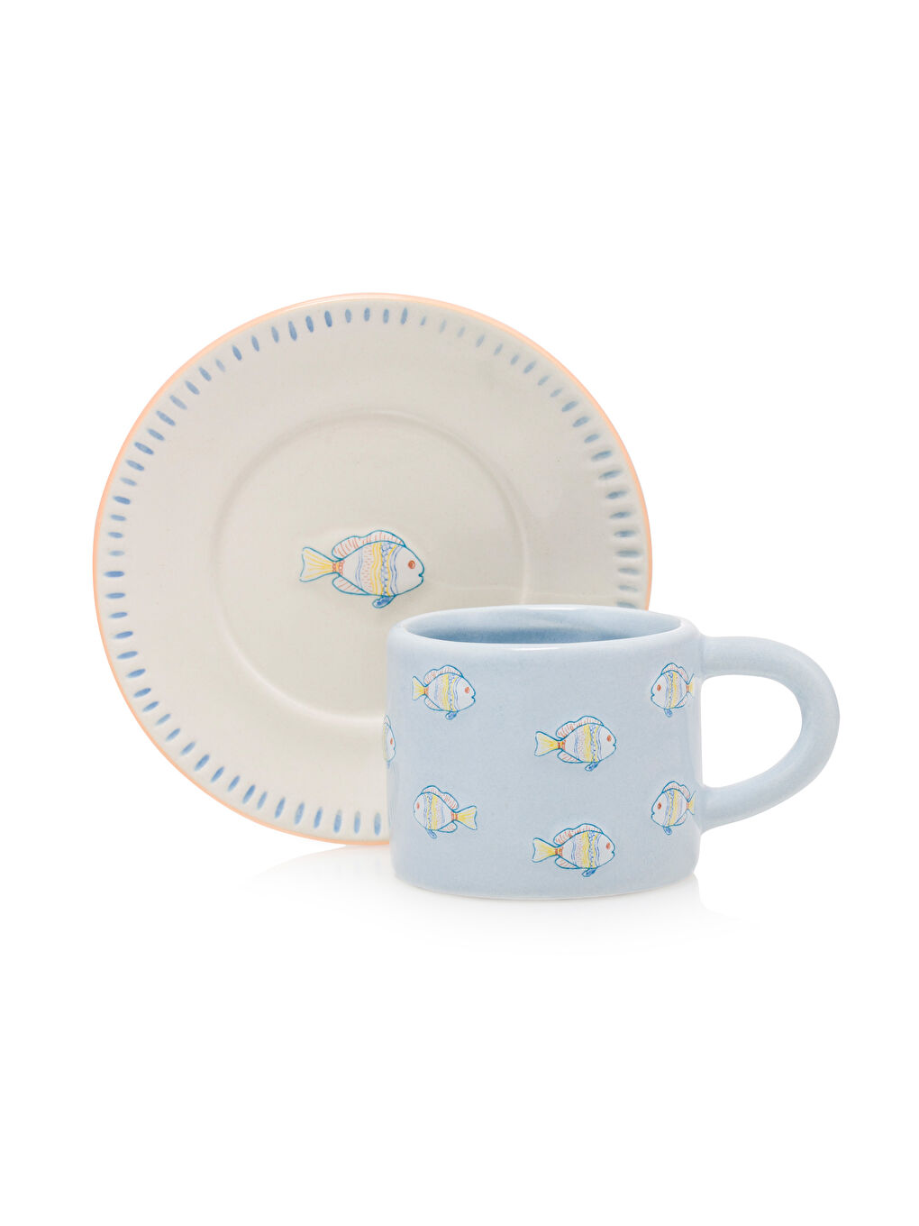 LCW HOME Karişik Balık Baskılı 2 Kişilik Seramik Kahve Fincan Takımı 100 ml - 4