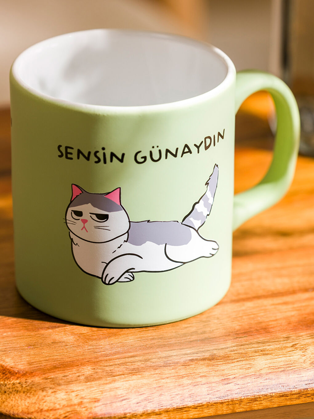 LCW HOME Yeşil Kedi Baskılı Seramik Kupa 320 ml - 2
