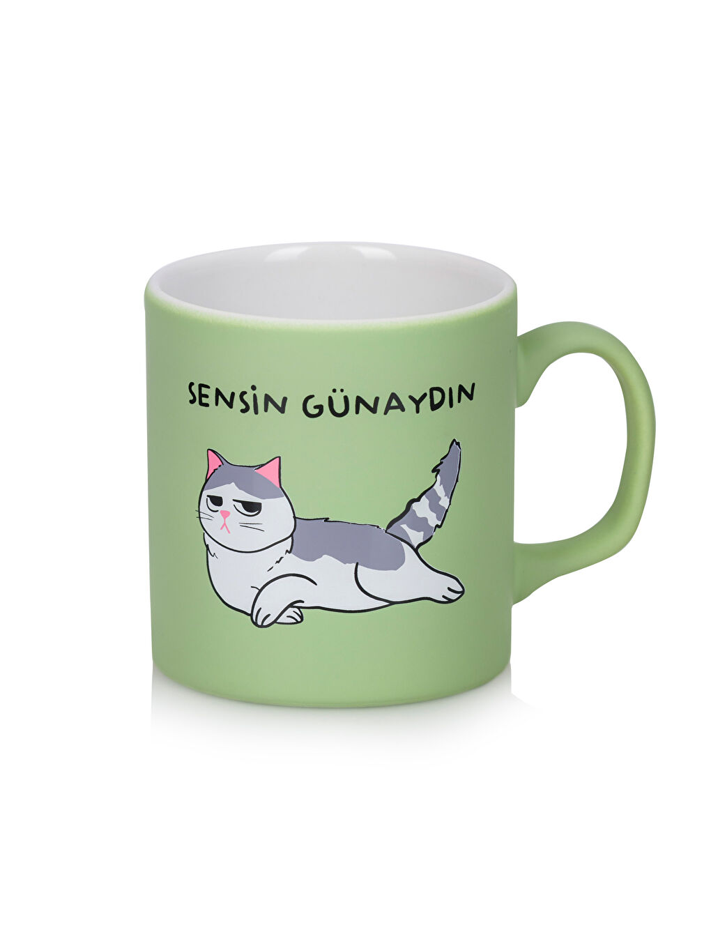 LCW HOME Yeşil Kedi Baskılı Seramik Kupa 320 ml - 4