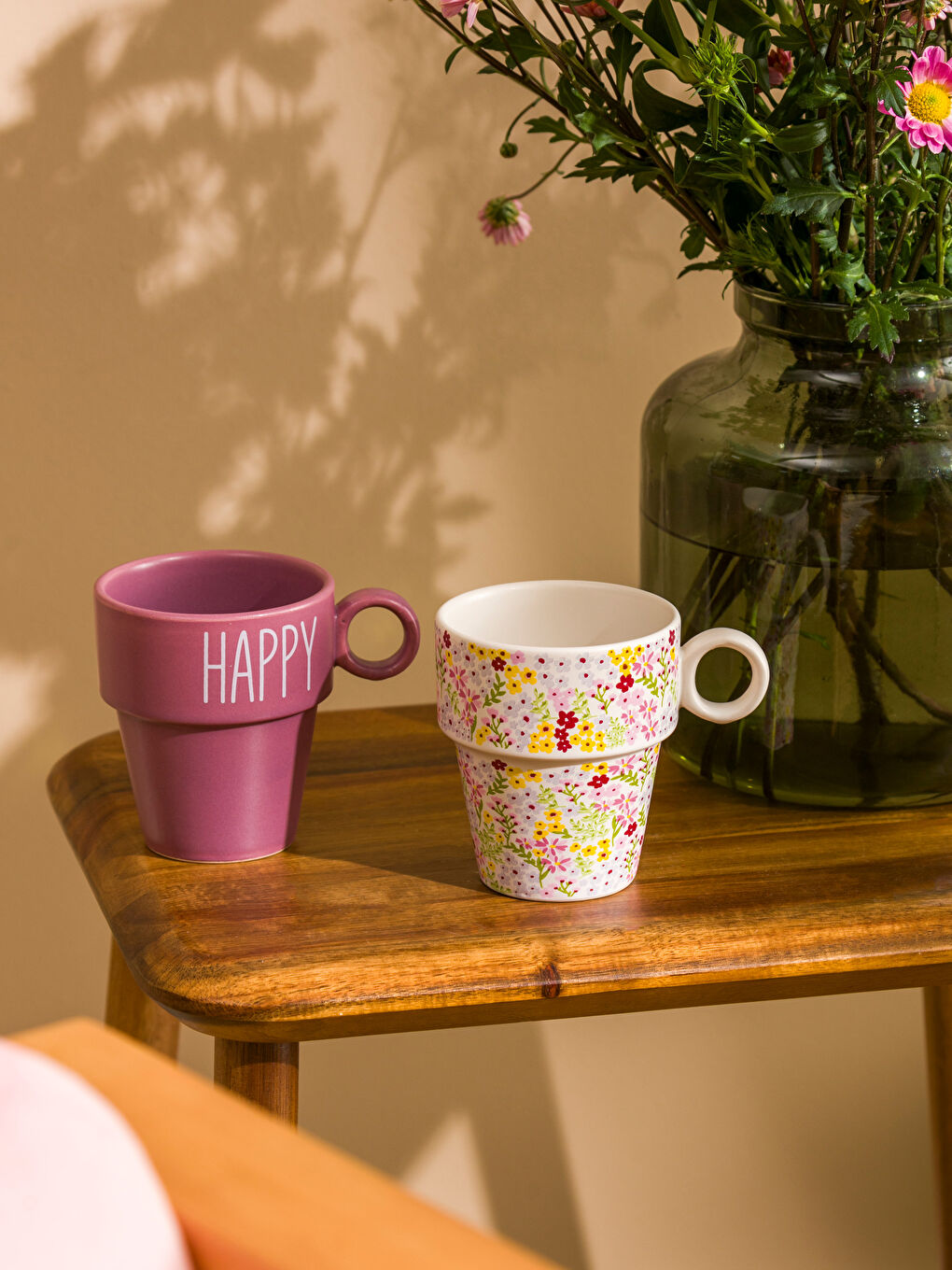 LCW HOME Karişik Baskılı Seramik Kupa Seti 2'li 235 ml