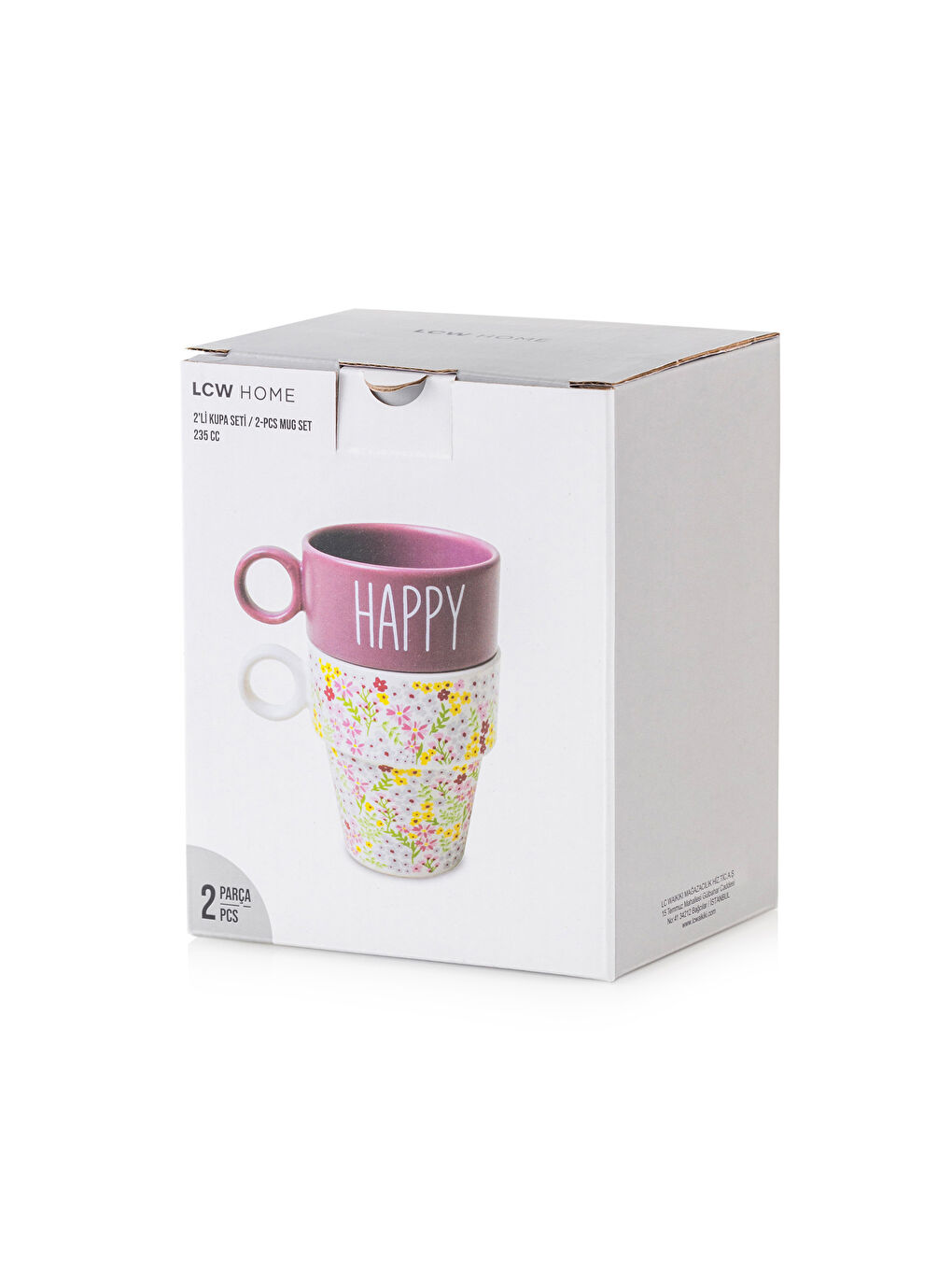 LCW HOME Karişik Baskılı Seramik Kupa Seti 2'li 235 ml - 3