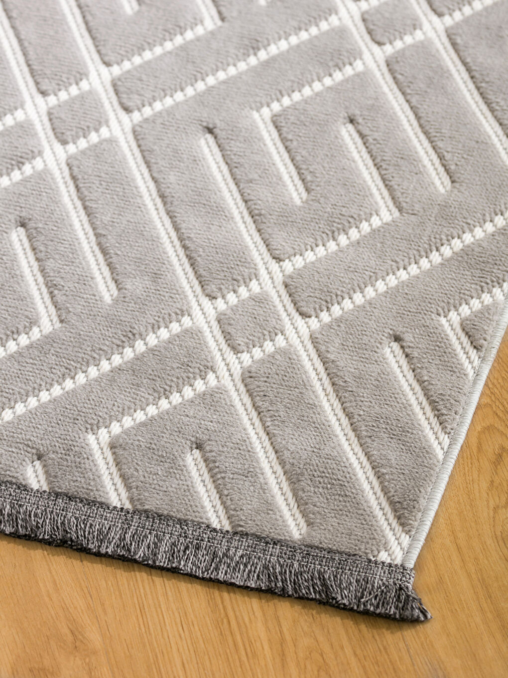 LCW HOME Gri Nakışlı Halı 80x150 cm - 1