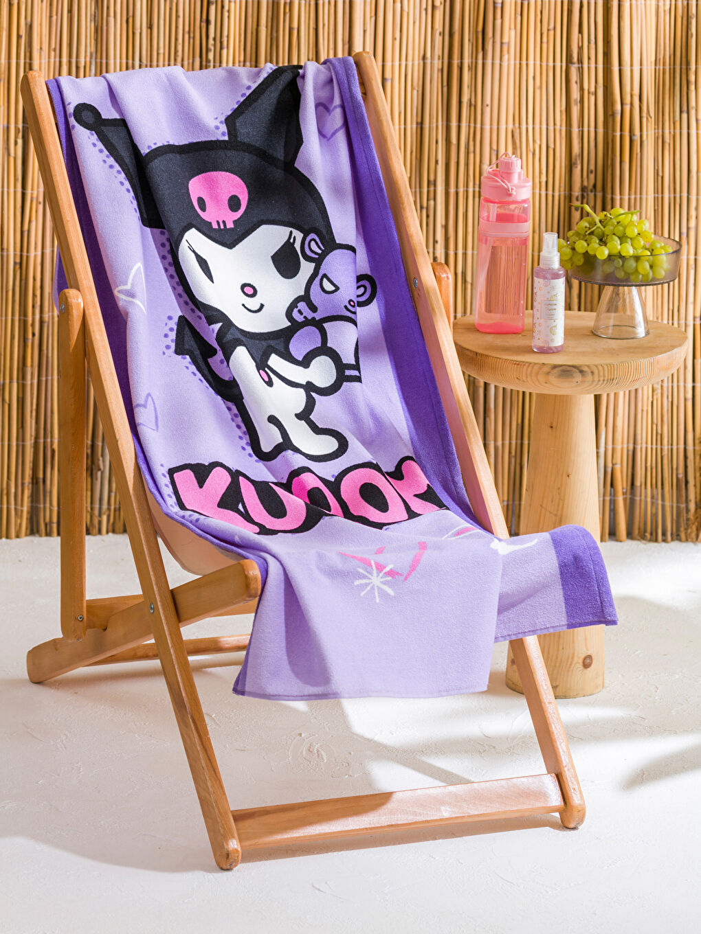 LCW ACCESSORIES Kuromi Printed Girls' Beach Towel 70x150 cm -S5JG27Z4-FKW