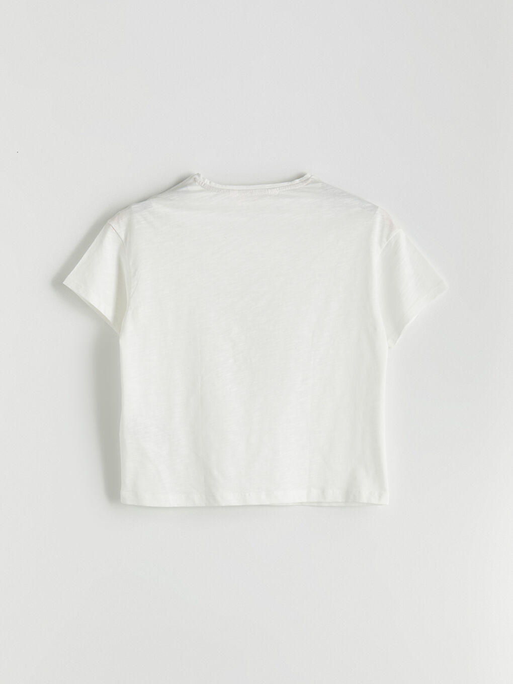 Ekru Bisiklet Yaka Baskılı Kadın Pijama Üst-1