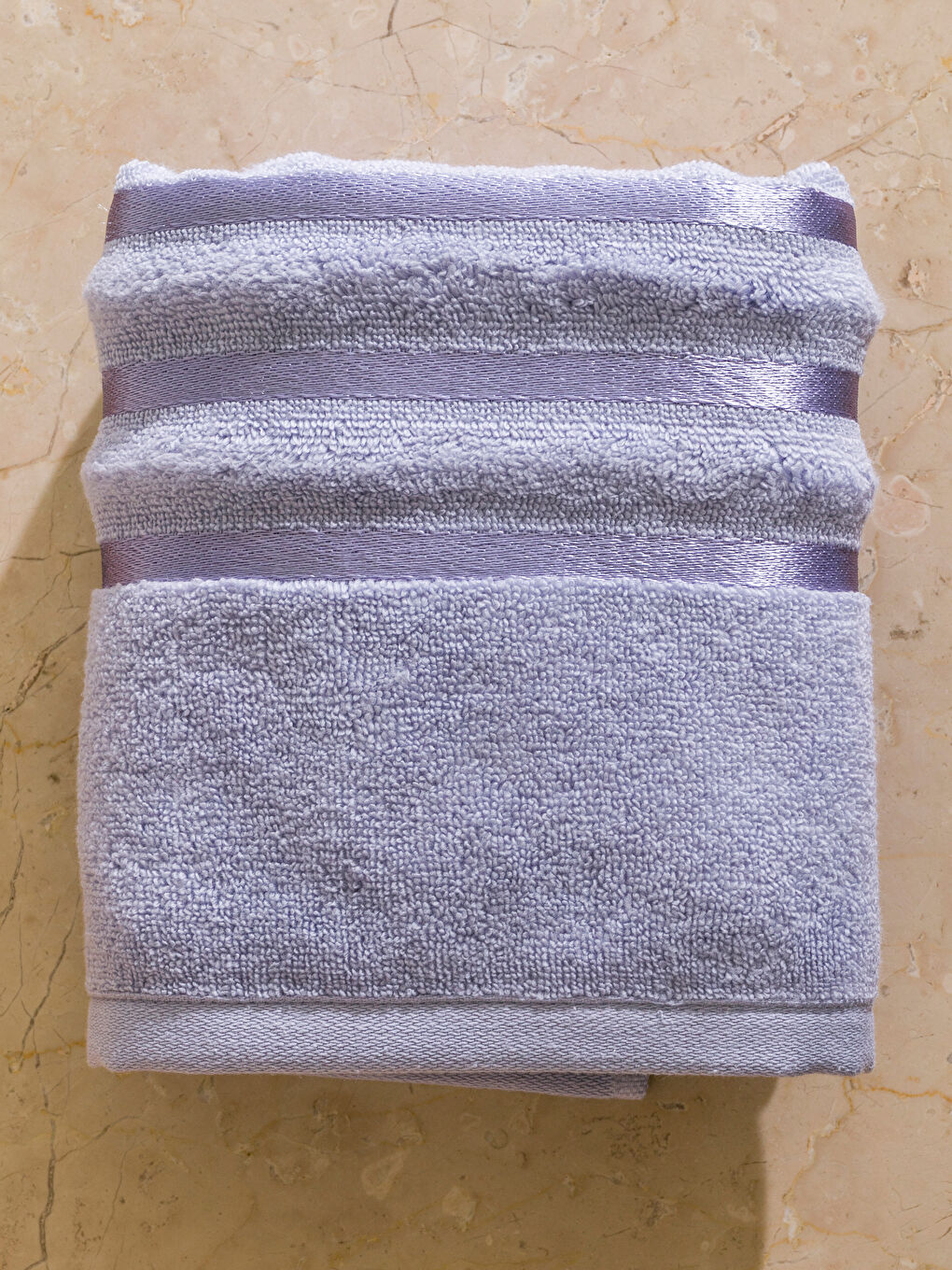 Жолақты кестеленген бұйра мата бетке арналған сүлгі 50x80 см-2