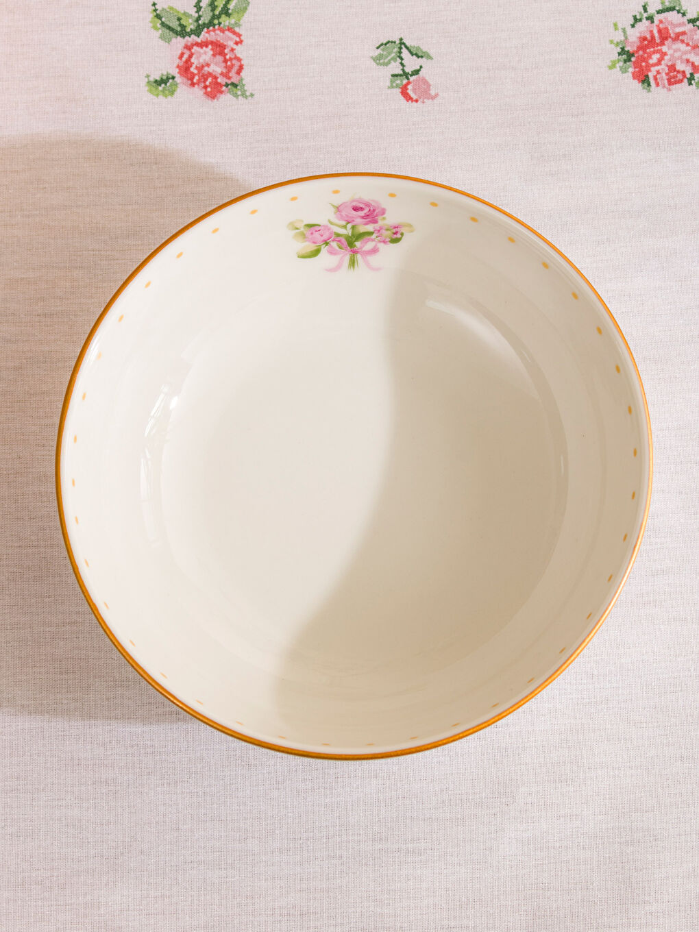 Karışık Çiçek Baskılı Porselen Salata Kasesi 19 cm-1