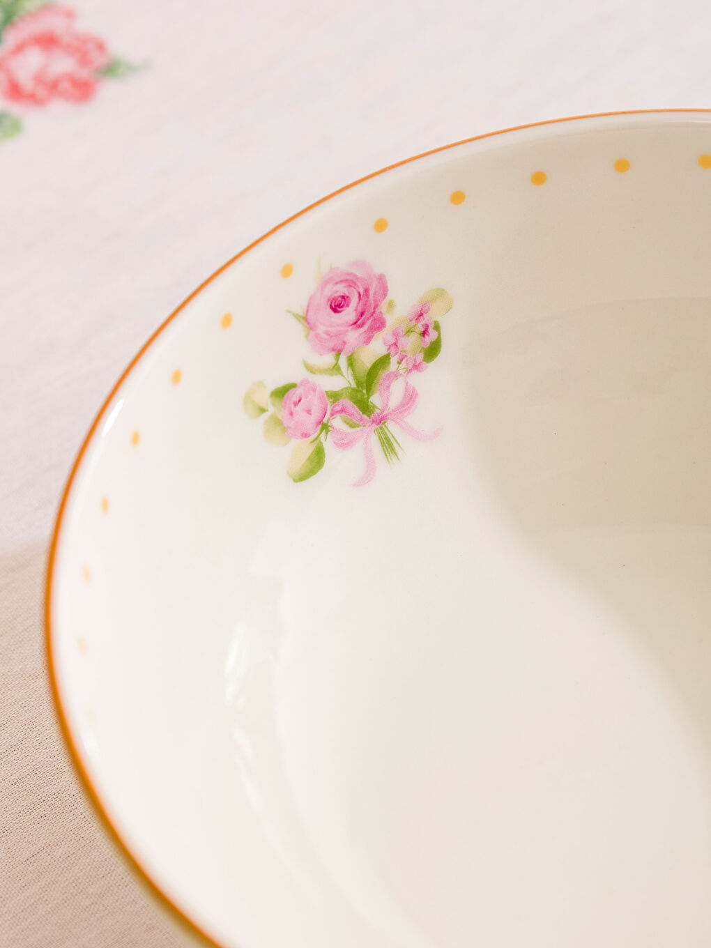 Karışık Çiçek Baskılı Porselen Salata Kasesi 19 cm-2