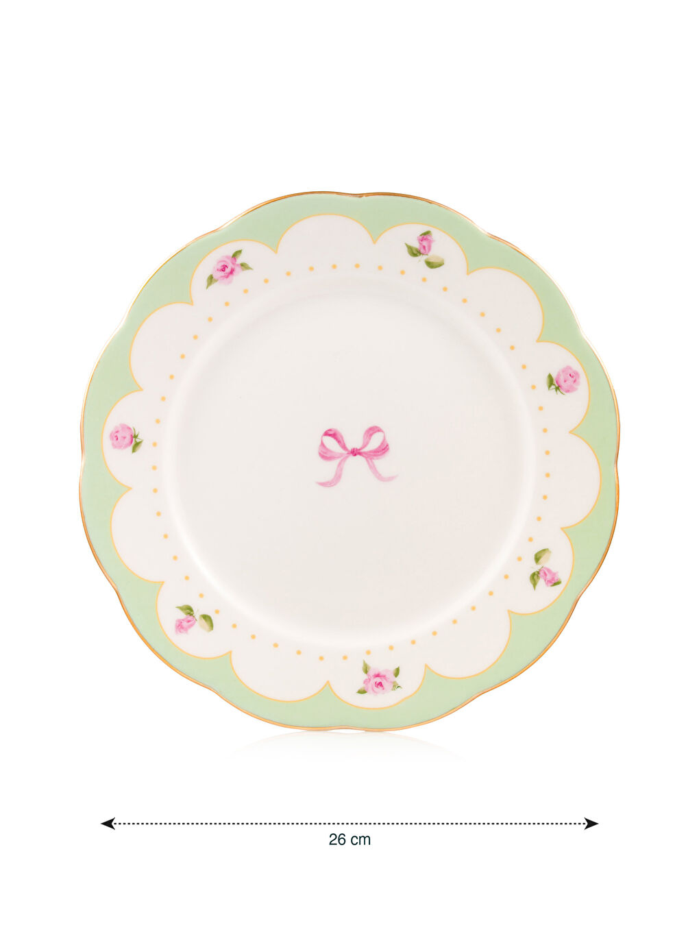 LCW HOME Karişik Fiyonk Baskılı Porselen Servis Tabağı 26 cm - 3