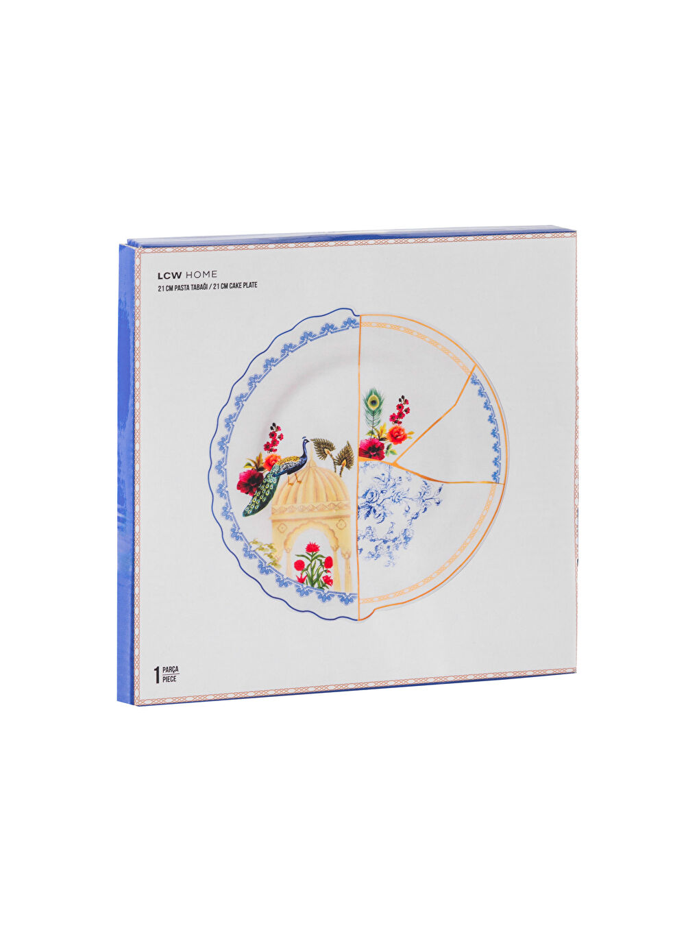 LCW HOME Beyaz Baskılı Porselen Pasta Tabağı 21 cm - 3
