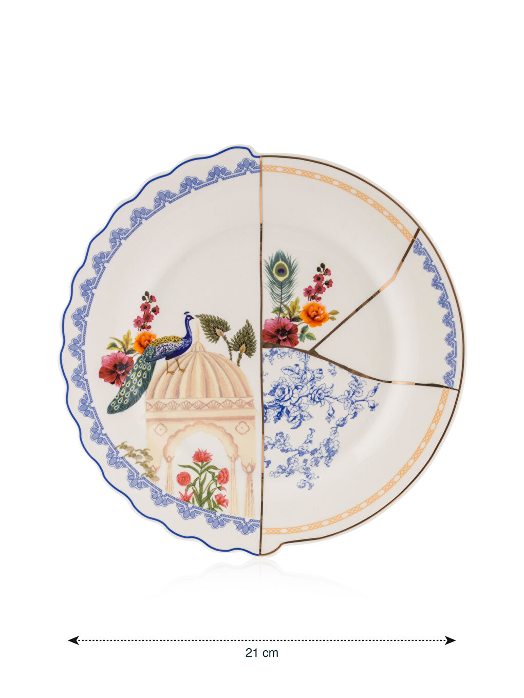 LCW HOME Beyaz Baskılı Porselen Pasta Tabağı 21 cm - 4