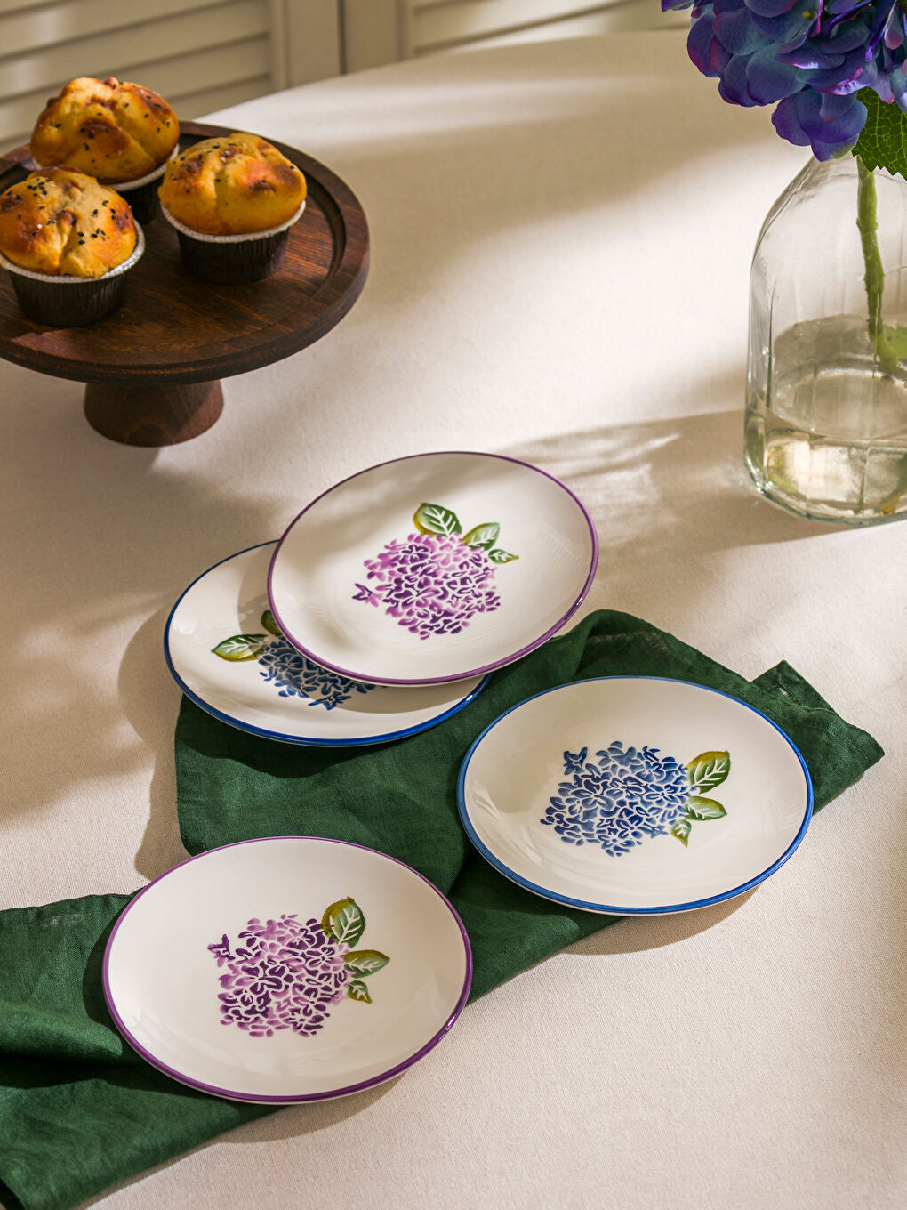 Floral Printed Ceramic Cake Plate 4-pack 16 cm -S5K077Z8-F9C
