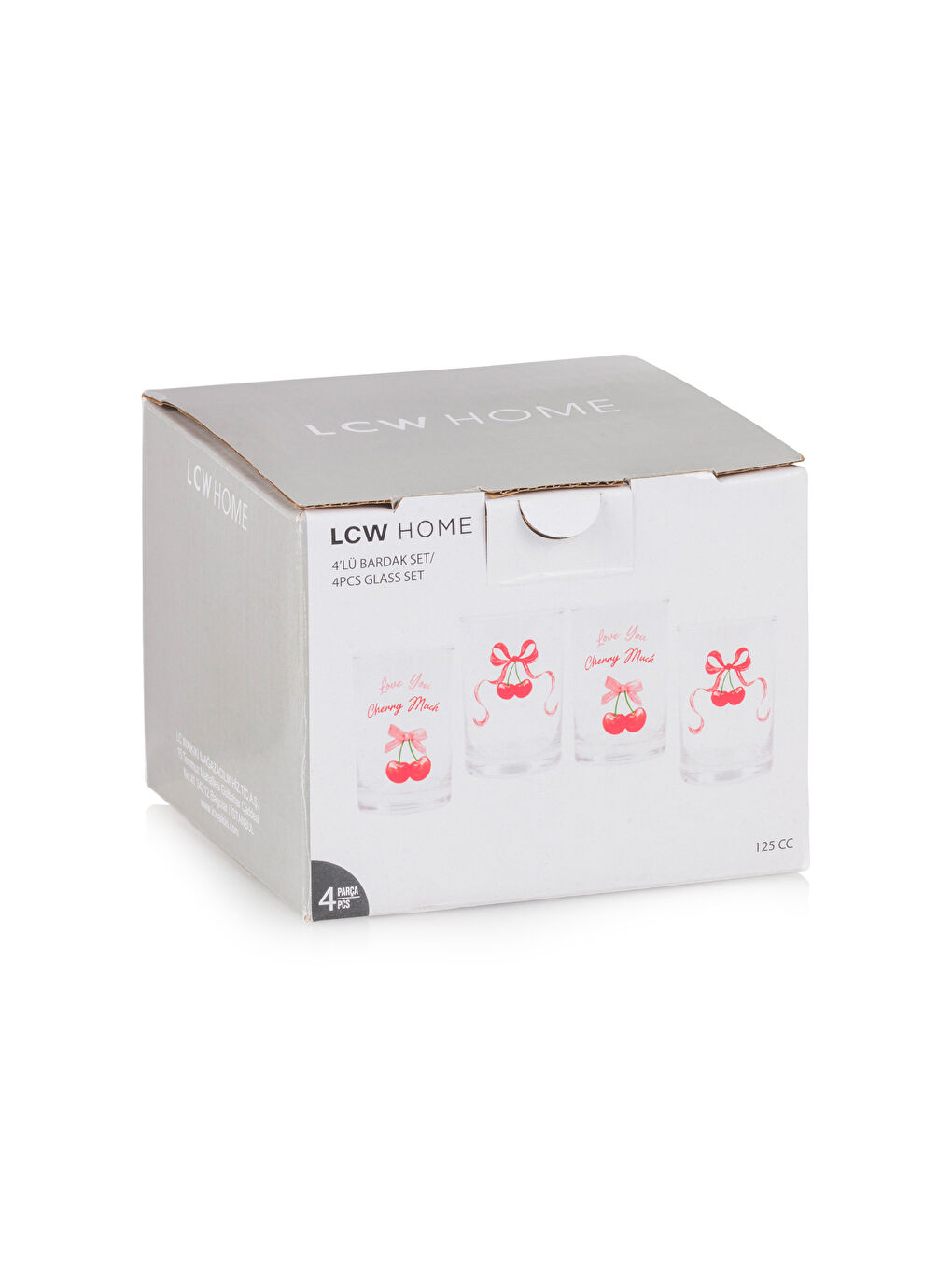 Cherry Printed Glass Water Glass Set of 4 125 ml -S5K560Z8-M0T