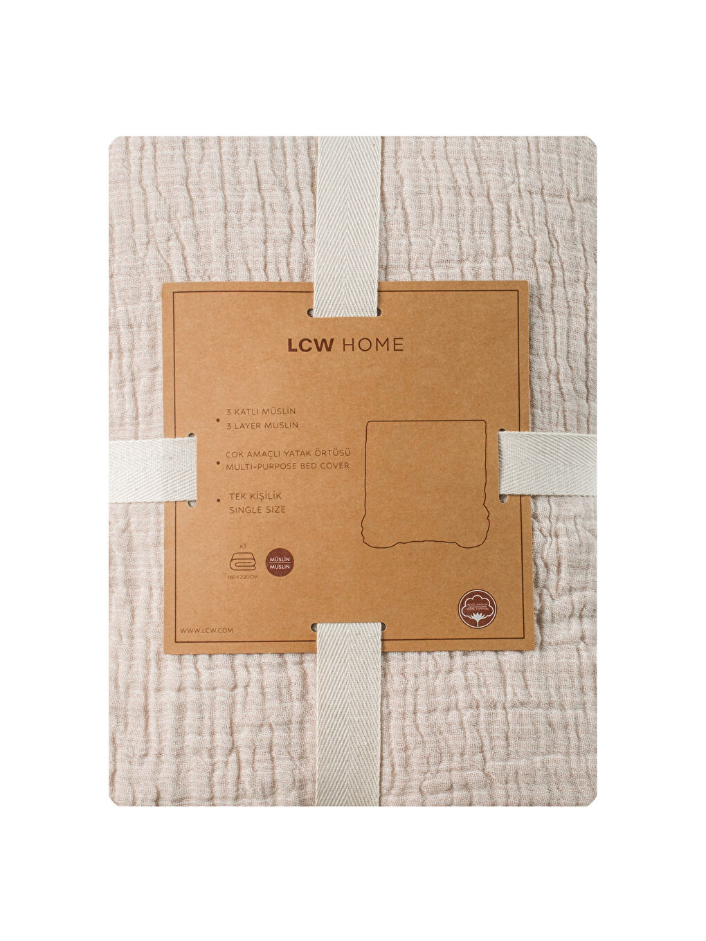 Kahverengi Tek Kişilik Pamuklu Yatak Örtüsü-4