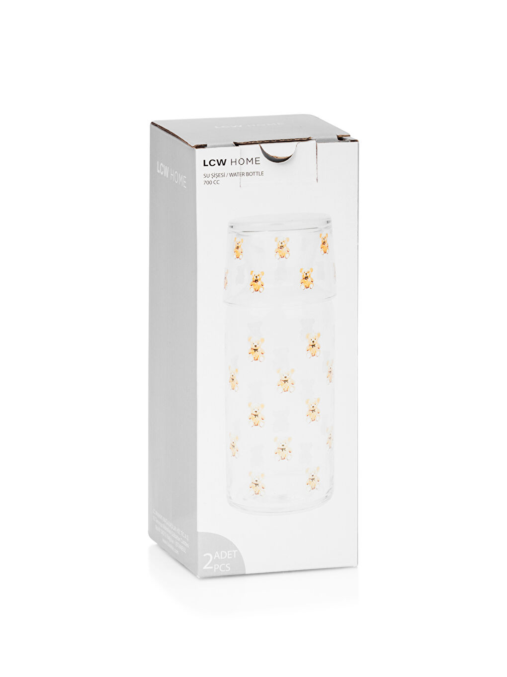 LCW HOME Bej Ayı Teddy Baskılı Cam Su Şişesi 700 ml - 4