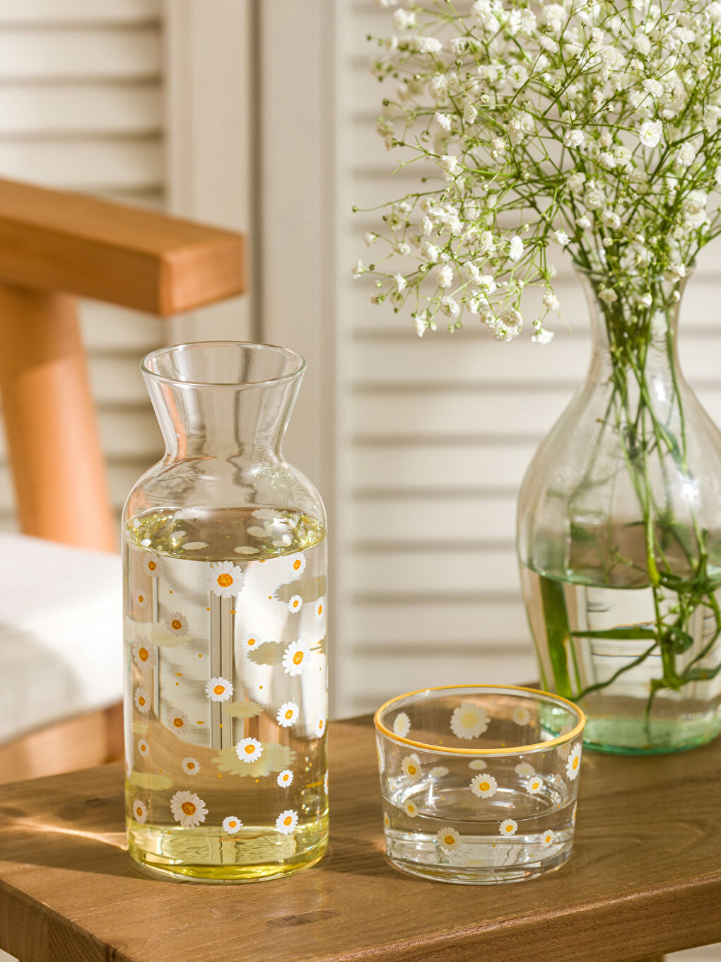 LCW HOME Beyaz Çiçek Baskılı Cam Sürahi 700 ml
