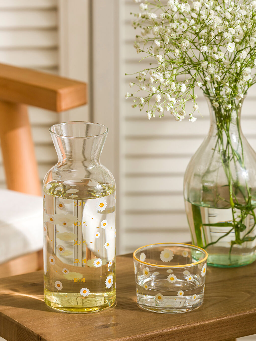LCW HOME Beyaz Çiçek Baskılı Cam Sürahi 700 ml - 1