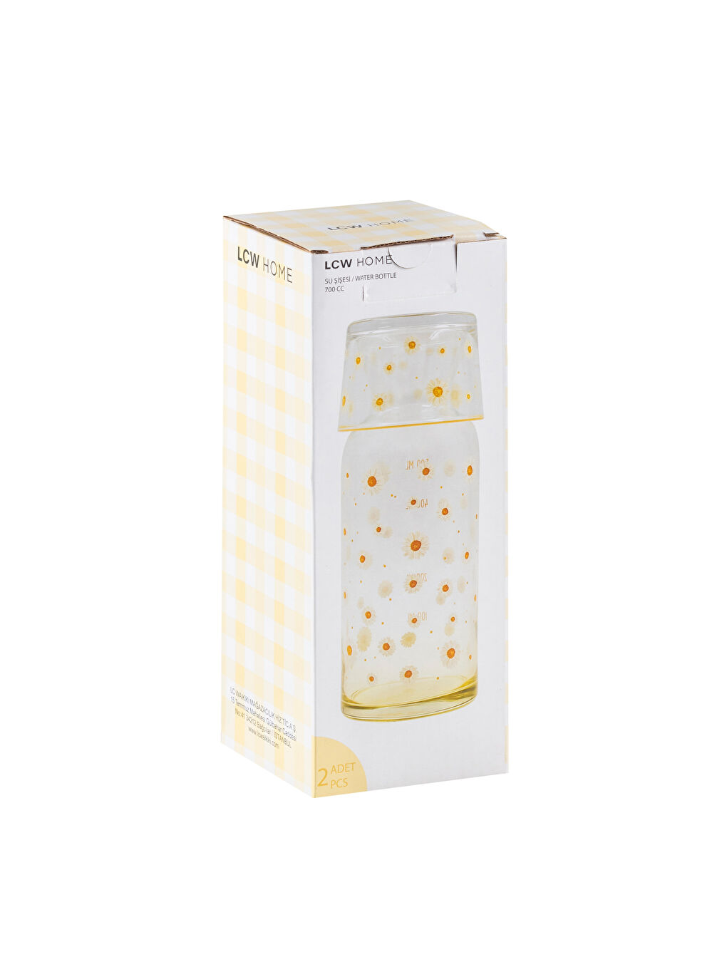 LCW HOME Beyaz Çiçek Baskılı Cam Sürahi 700 ml - 4