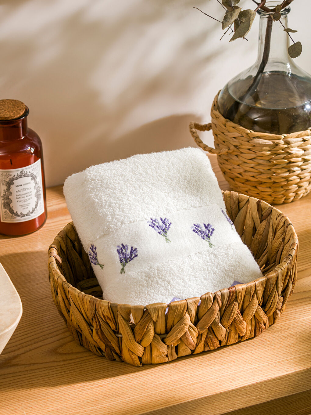 Floral Embroidered Cotton Face Towel 50x80 cm -S5KI14Z8-EEW