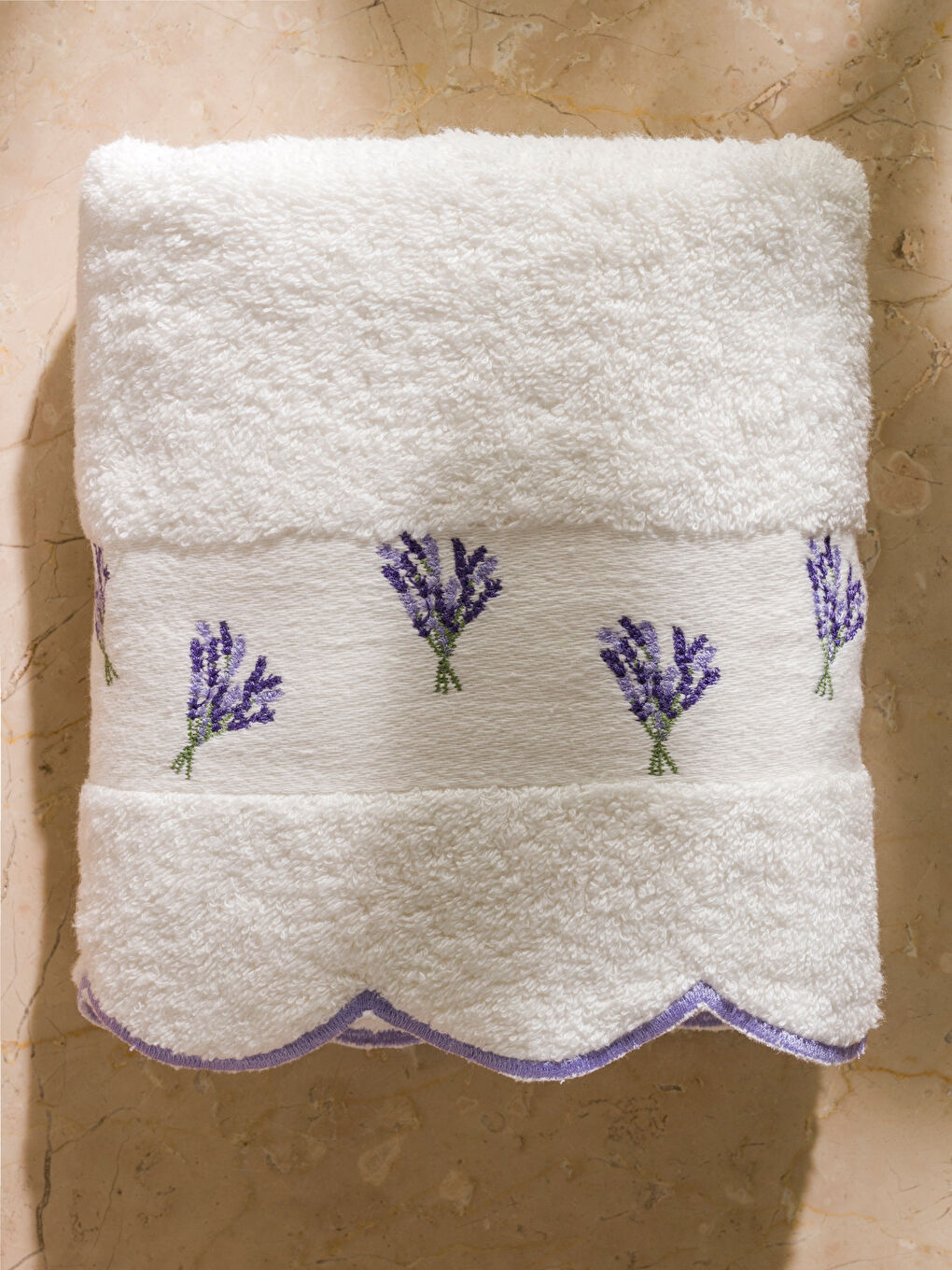 Floral Embroidered Cotton Face Towel 50x80 cm -S5KI14Z8-EEW