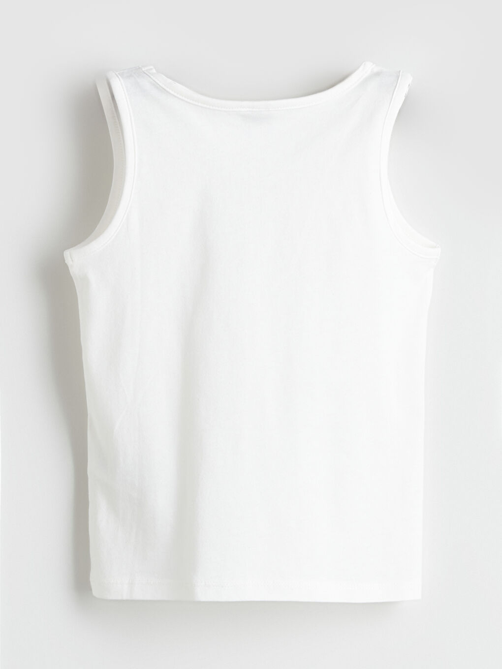 Ekru Bisiklet Yaka Basic Kız Çocuk Atlet-1