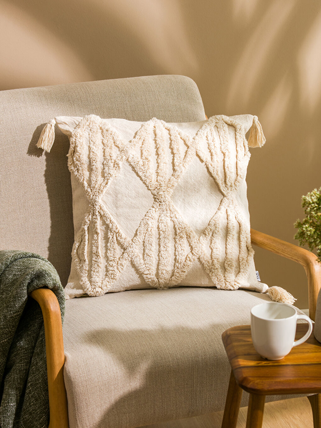 LCW HOME کەڤەری کوشن بە قەنتە 45x45 cm -W57130Z8-LQB