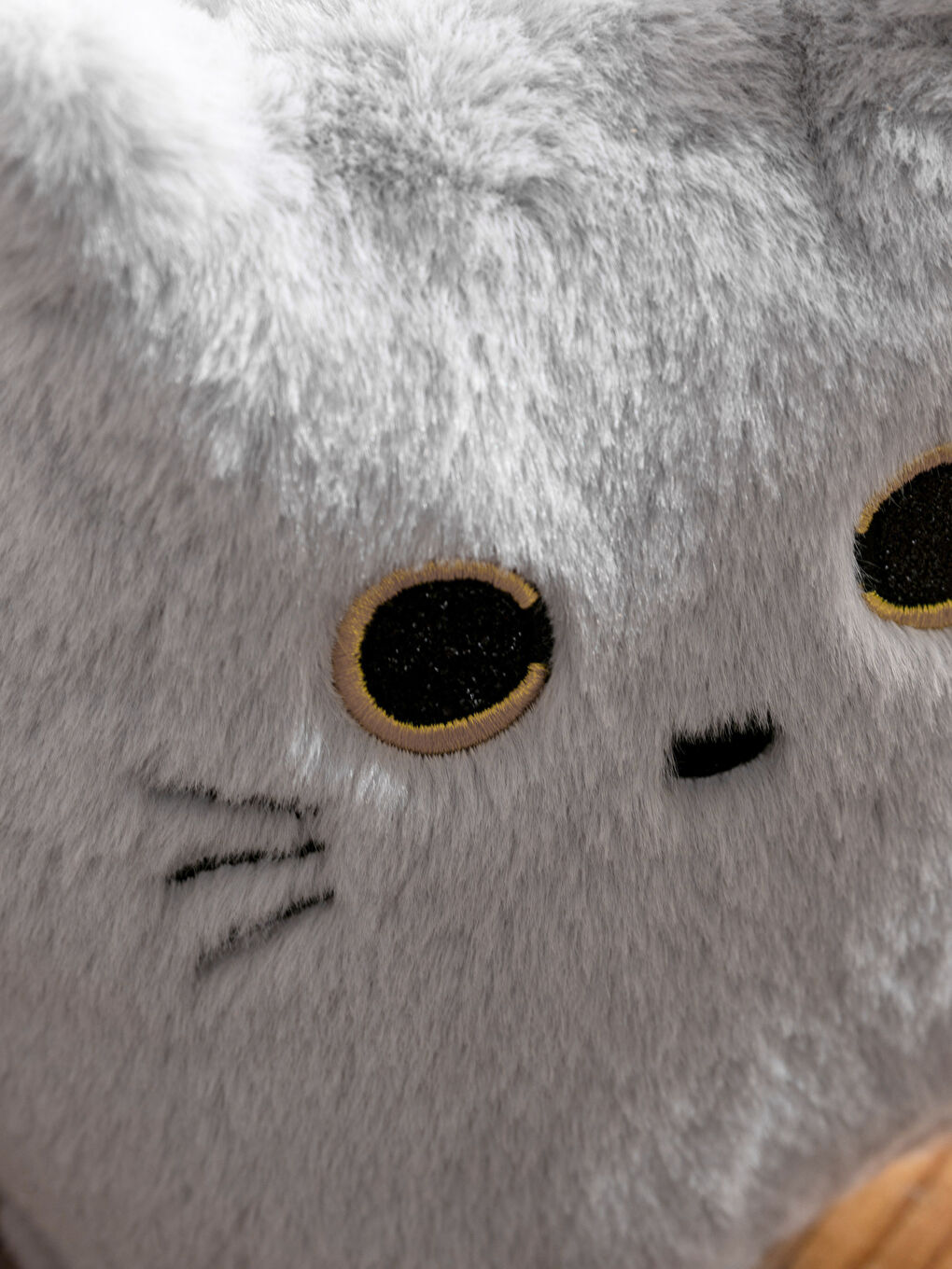 LCW HOME Gri Kedi Figürlü Pelüş Bebek Kırlent 20 Cm - 1