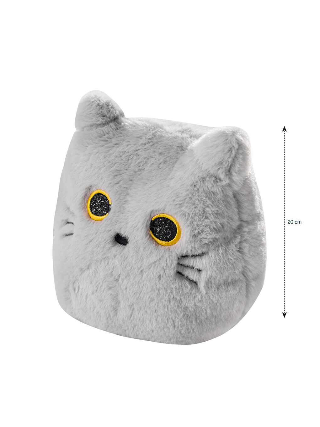 LCW HOME Gri Kedi Figürlü Pelüş Bebek Kırlent 20 Cm - 3