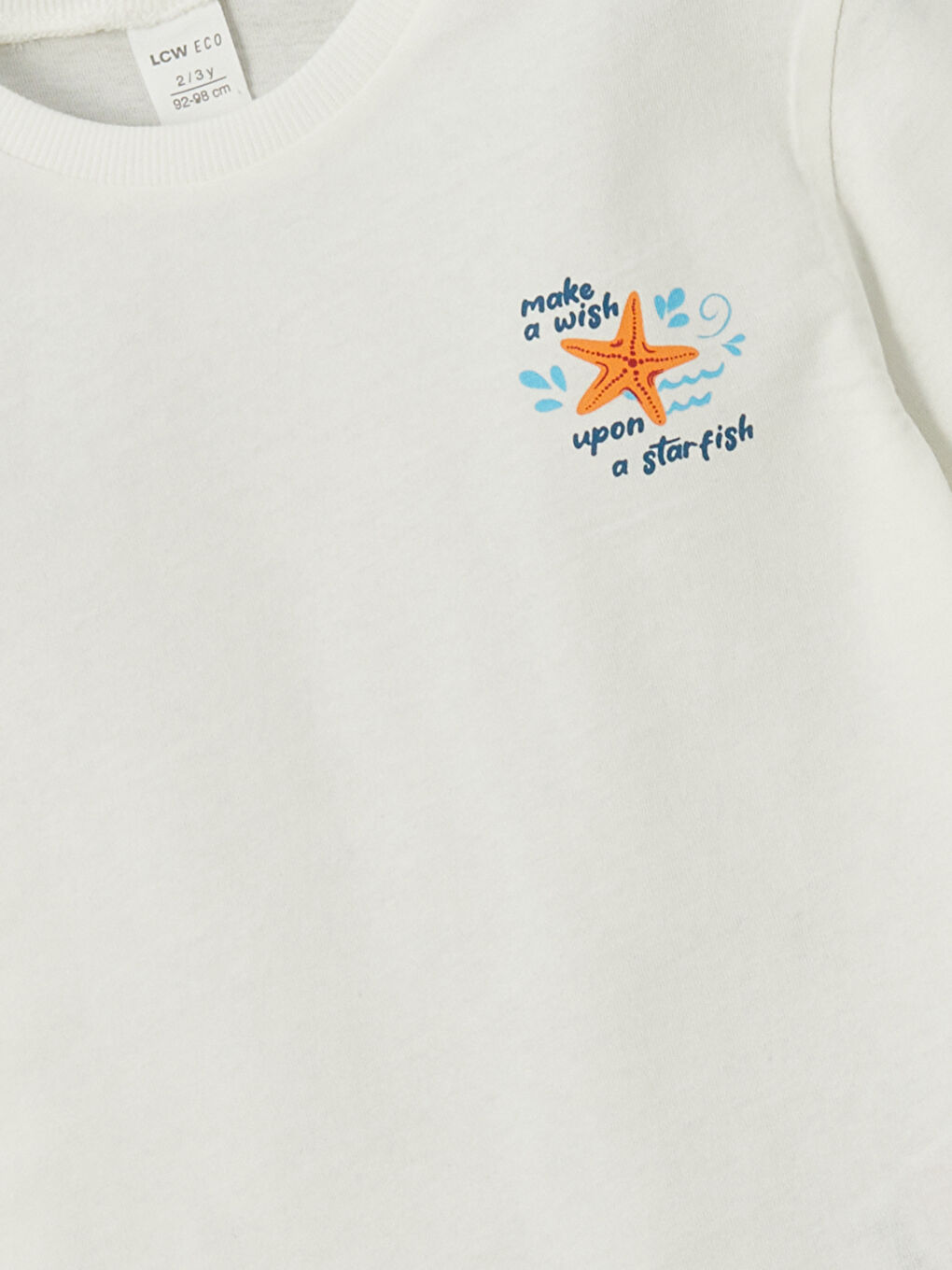 Beyaz Bisiklet Yaka Baskılı Erkek Çocuk Tişört-1