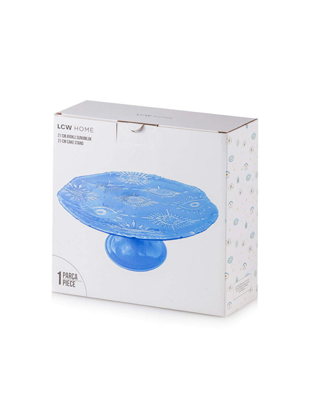 LCW HOME Mavi Ayaklı Cam Sunumluk 21 cm - 3