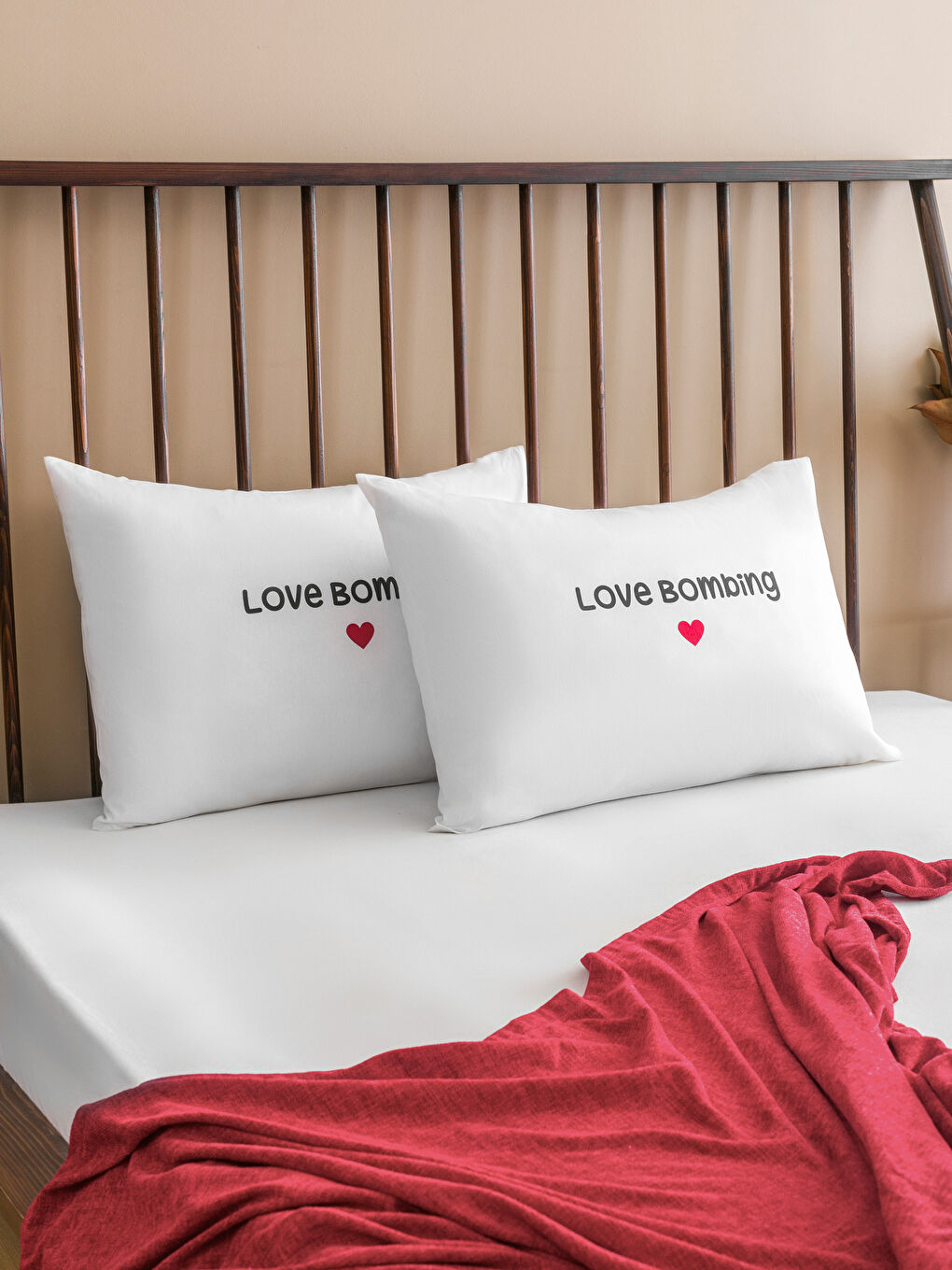 Heart Printed Pillowcase Set Of 2 50X70 Cm -S5LO82Z8-J5E