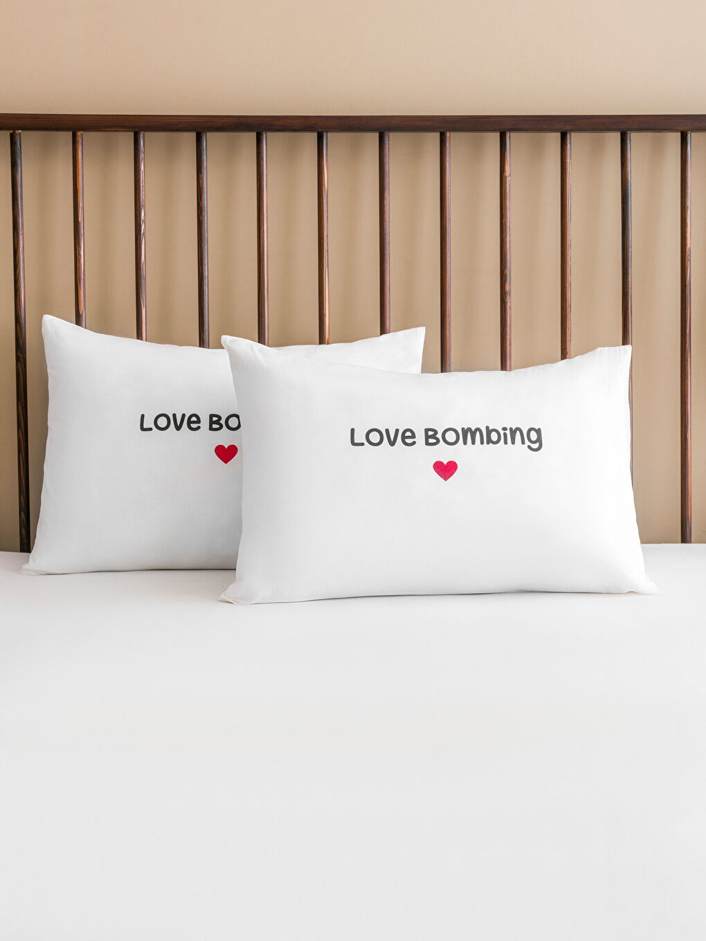 Heart Printed Pillowcase Set Of 2 50X70 Cm -S5LO82Z8-J5E