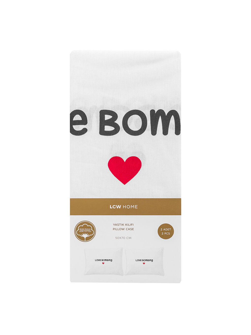 Heart Printed Pillowcase Set Of 2 50X70 Cm -S5LO82Z8-J5E