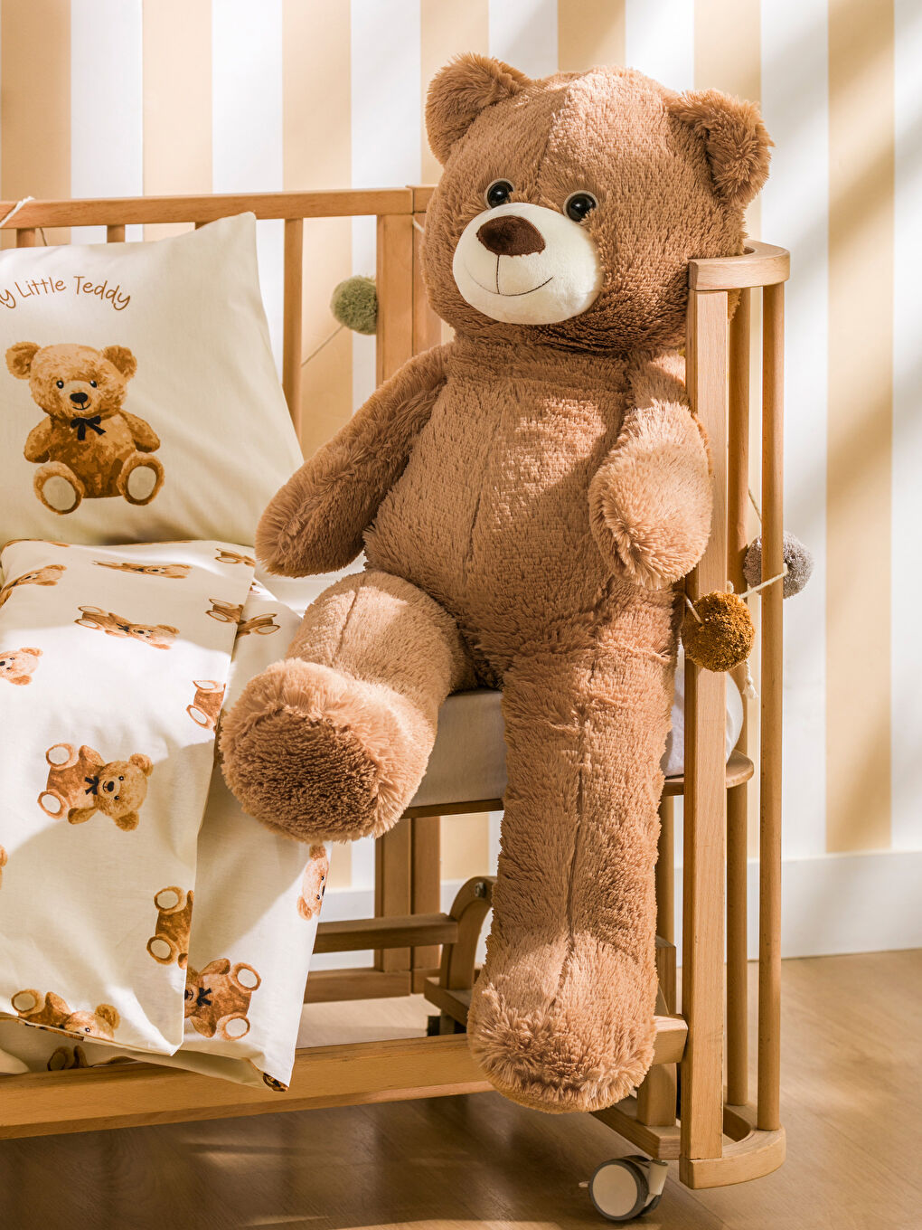 LCW HOME Kahverengi Ayıcık Figürlü Dolgulu Pelüş Bebek Kırlent 90 Cm